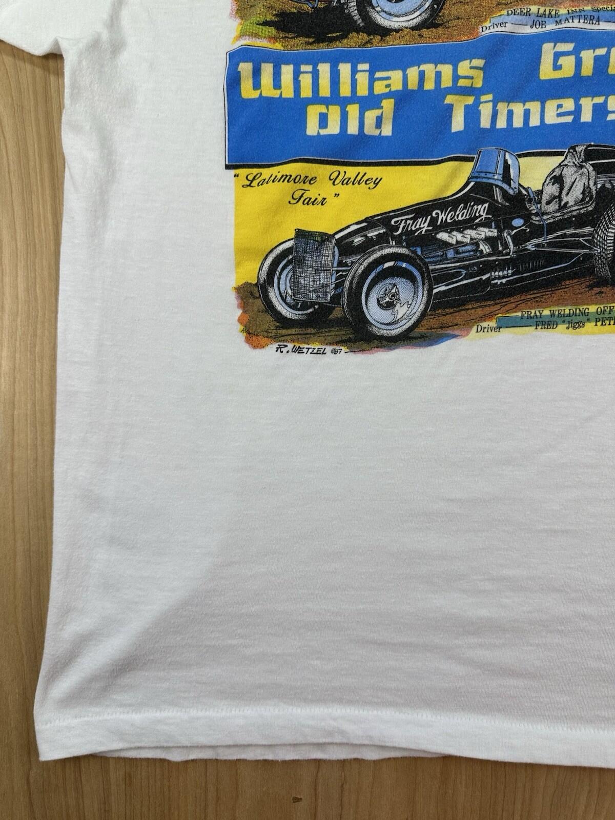vintage 1987 R. WETZEL hot rod T SHIRT williams grove CARTOONS old timers RACING