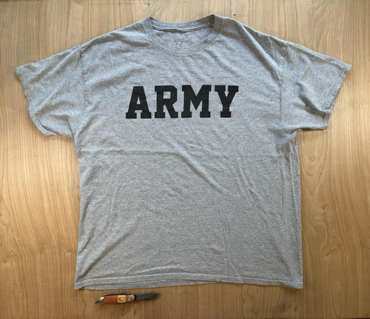 vintage ARMY T SHIRT size XTRA LARGE gray CLASSIC