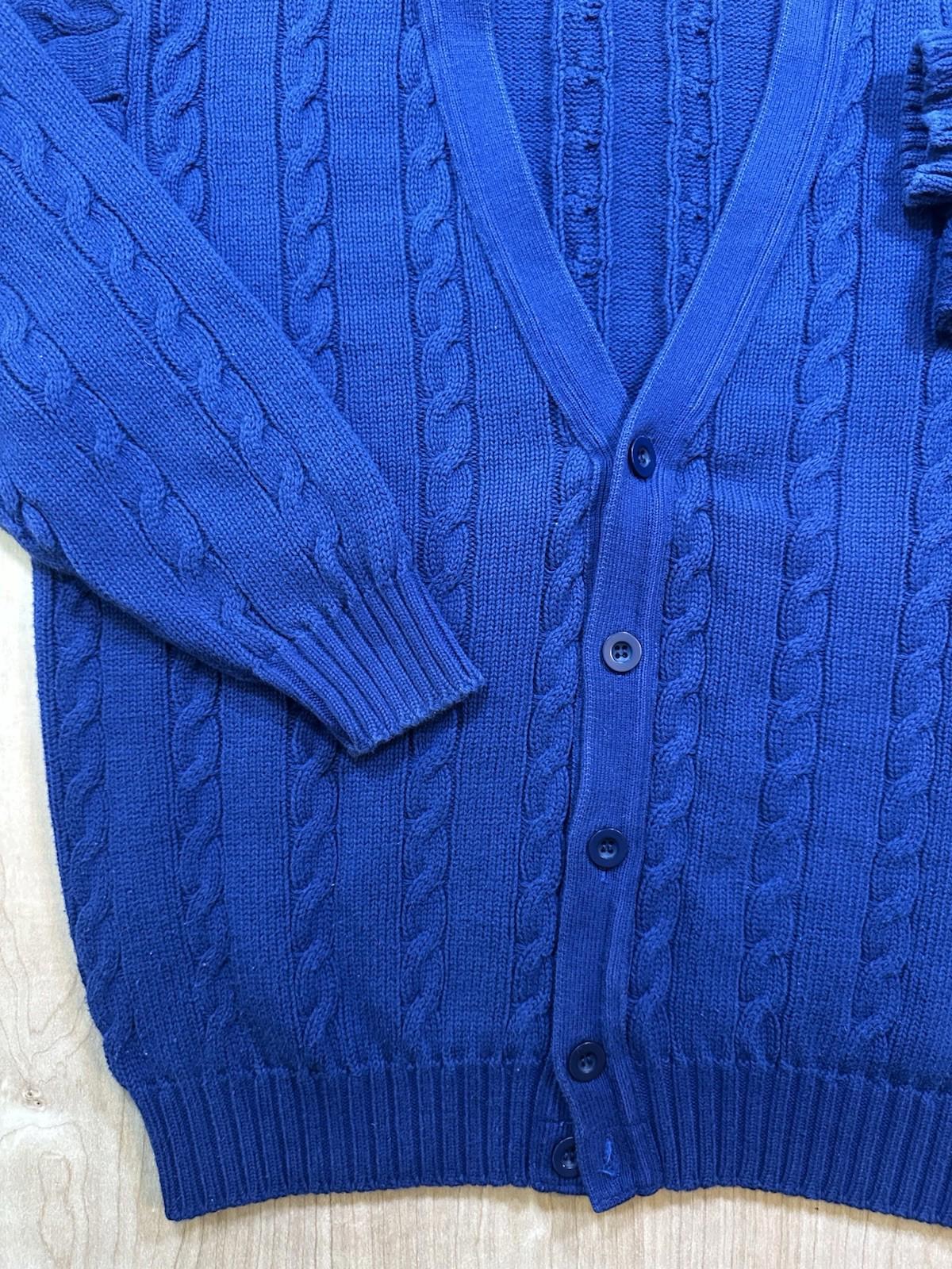 vintage 90's BENETTON cardigan STRANGER THINGS blue COTTON cable knit ITALY prep