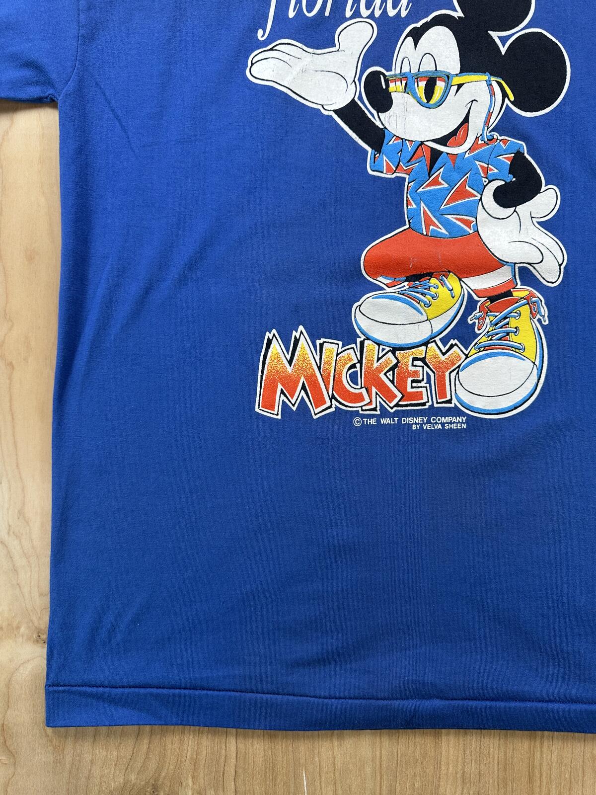 Vintage 80s Velva Sheen Mickey Mouse Florida Single Stitch tshirt Large made usa