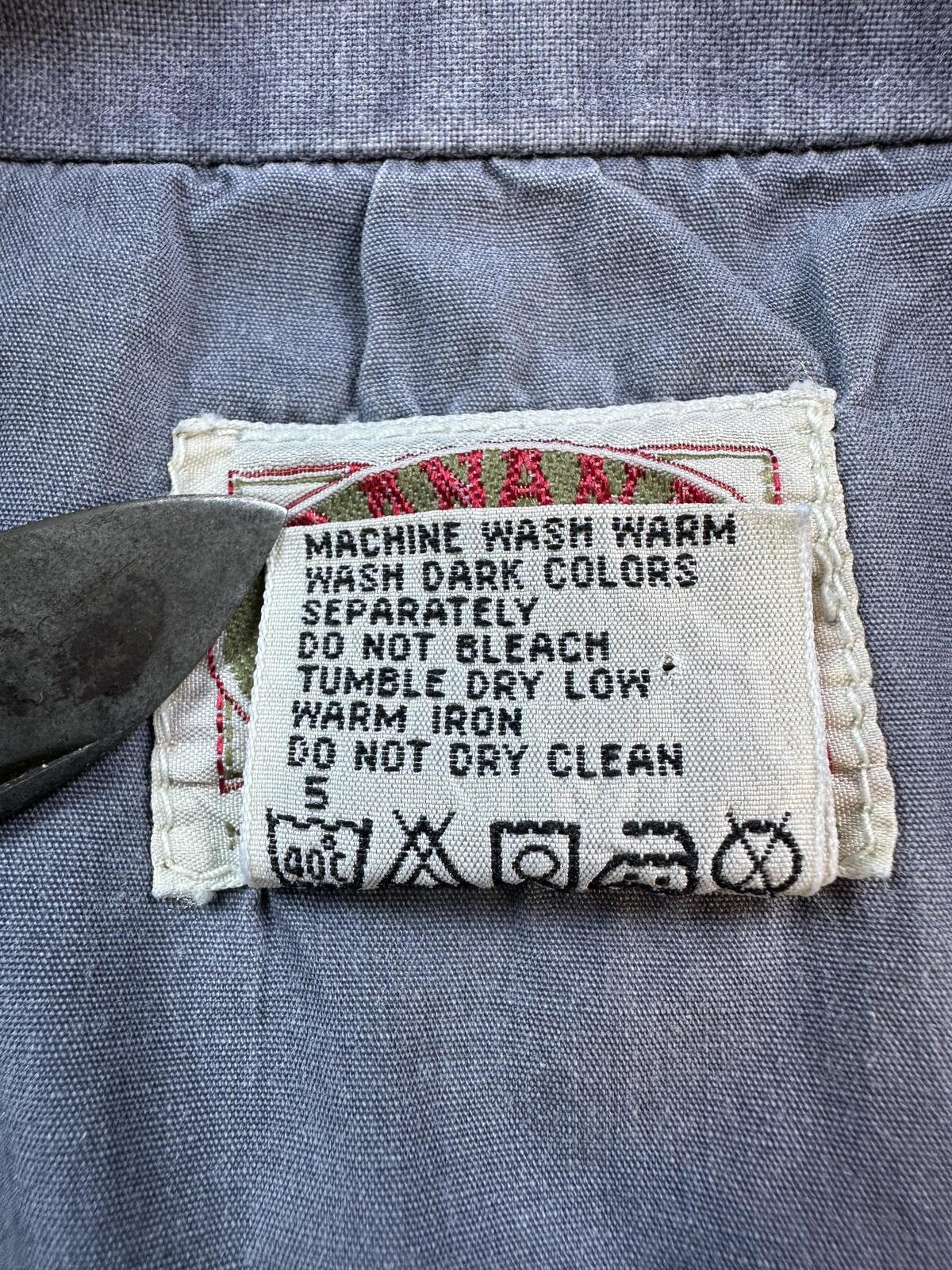 Vintage 80s Banana Republic Safari Vest medium blue cotton hood Blue faded sport