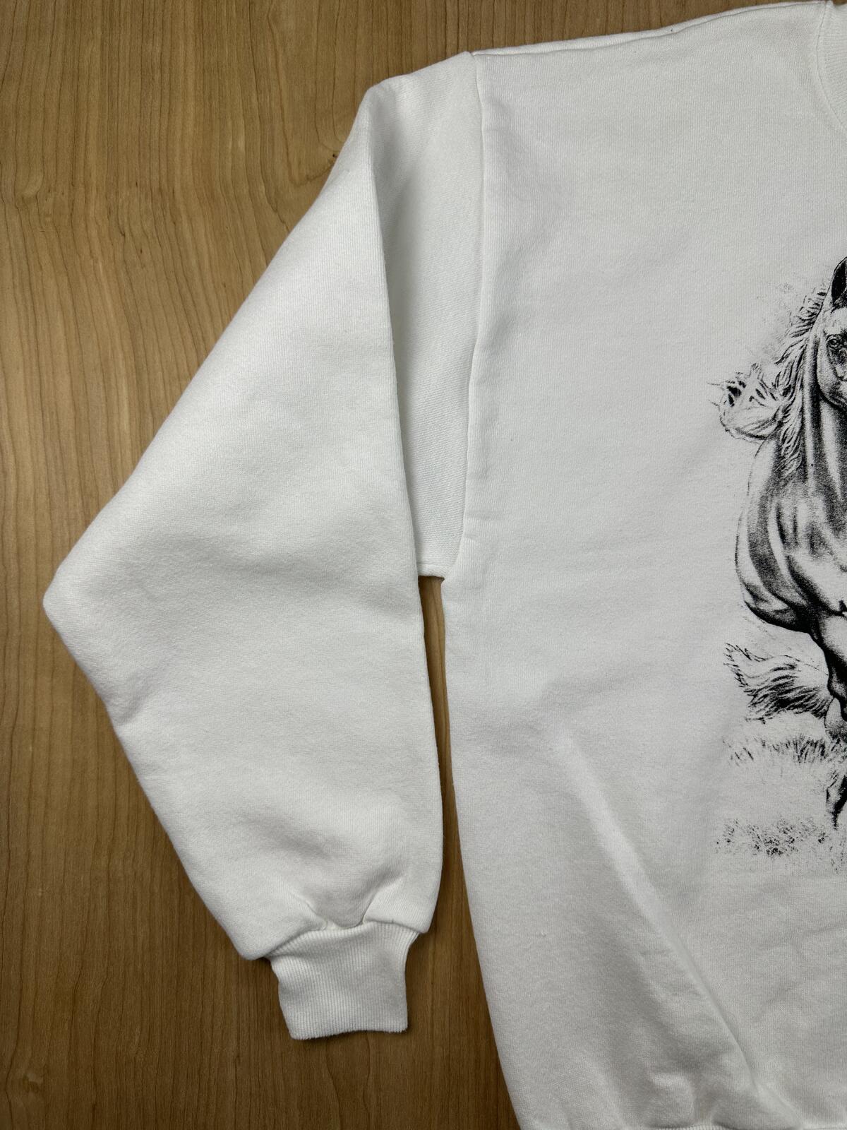 Vintage 90s Jerzees Horse sweatshirt cotton blend animal lover animals