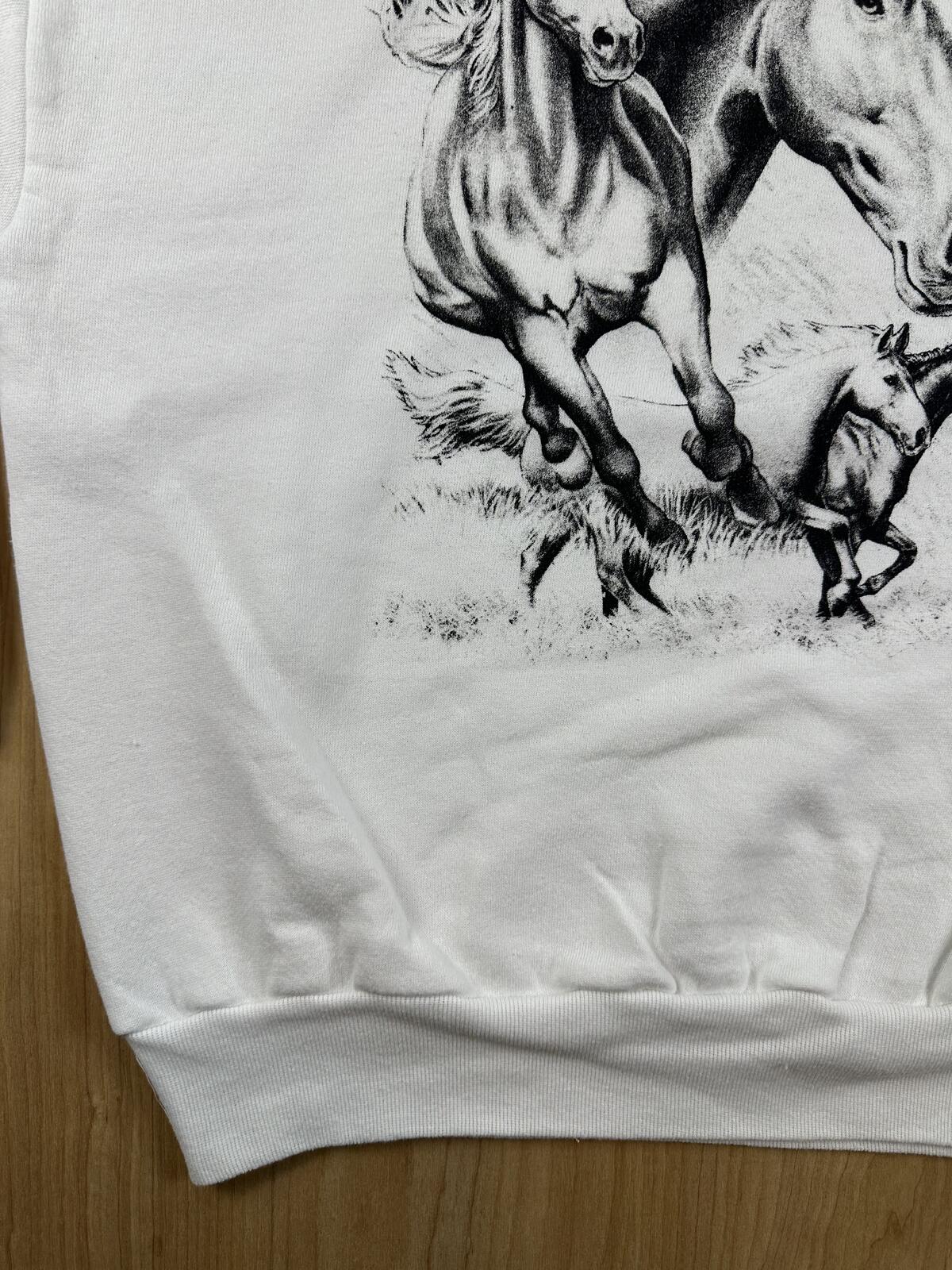 Vintage 90s Jerzees Horse sweatshirt cotton blend animal lover animals