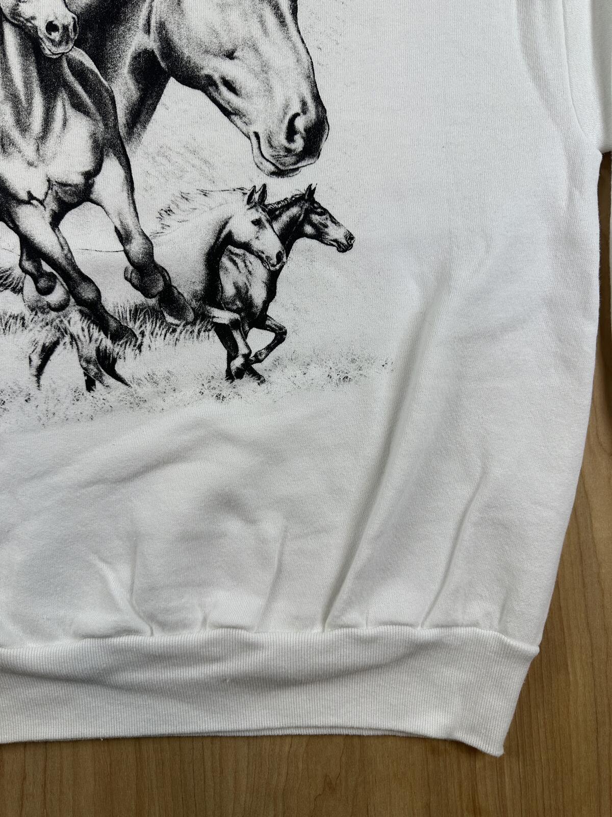 Vintage 90s Jerzees Horse sweatshirt cotton blend animal lover animals