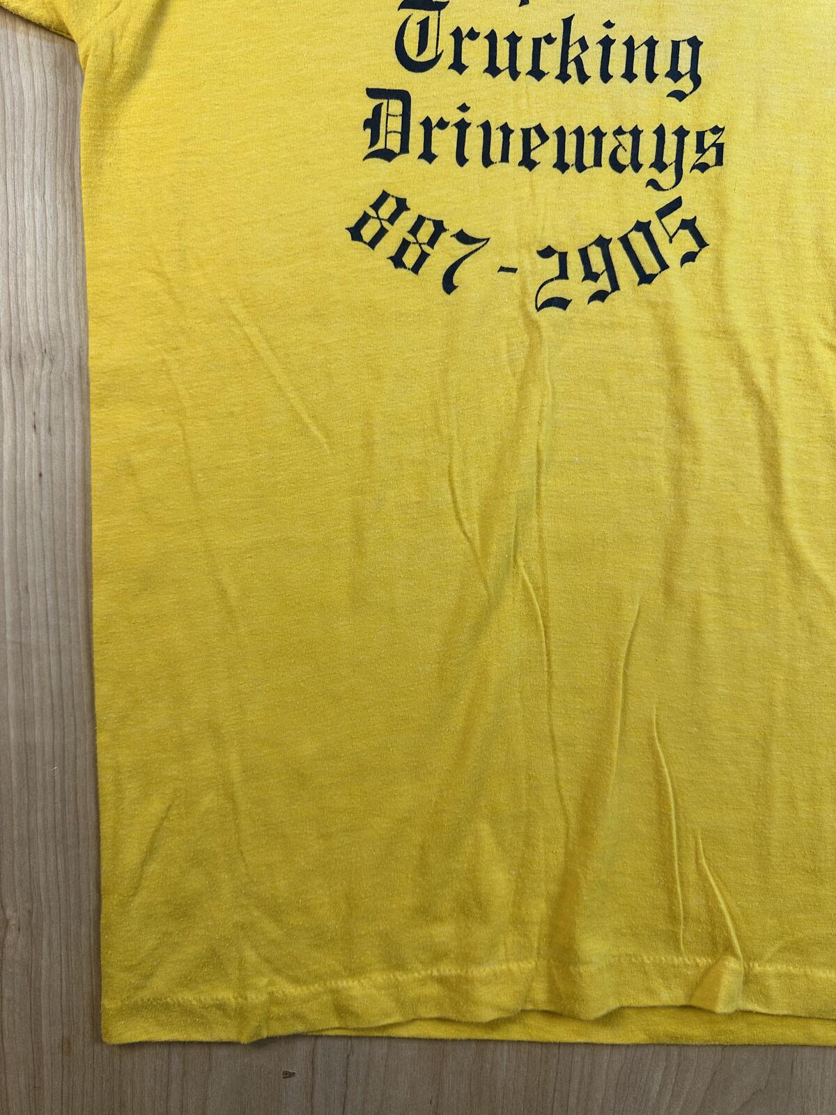 Vintage 80s Przyhocki & Son tshirt Single Stitch small yellow trucking worn