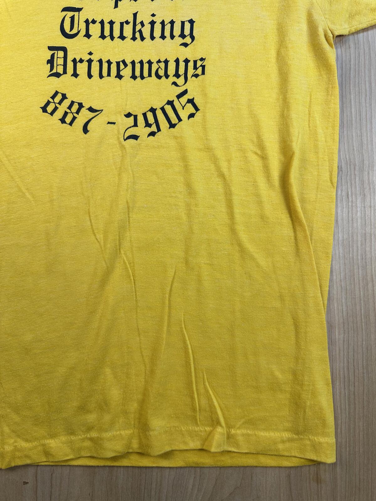 Vintage 80s Przyhocki & Son tshirt Single Stitch small yellow trucking worn