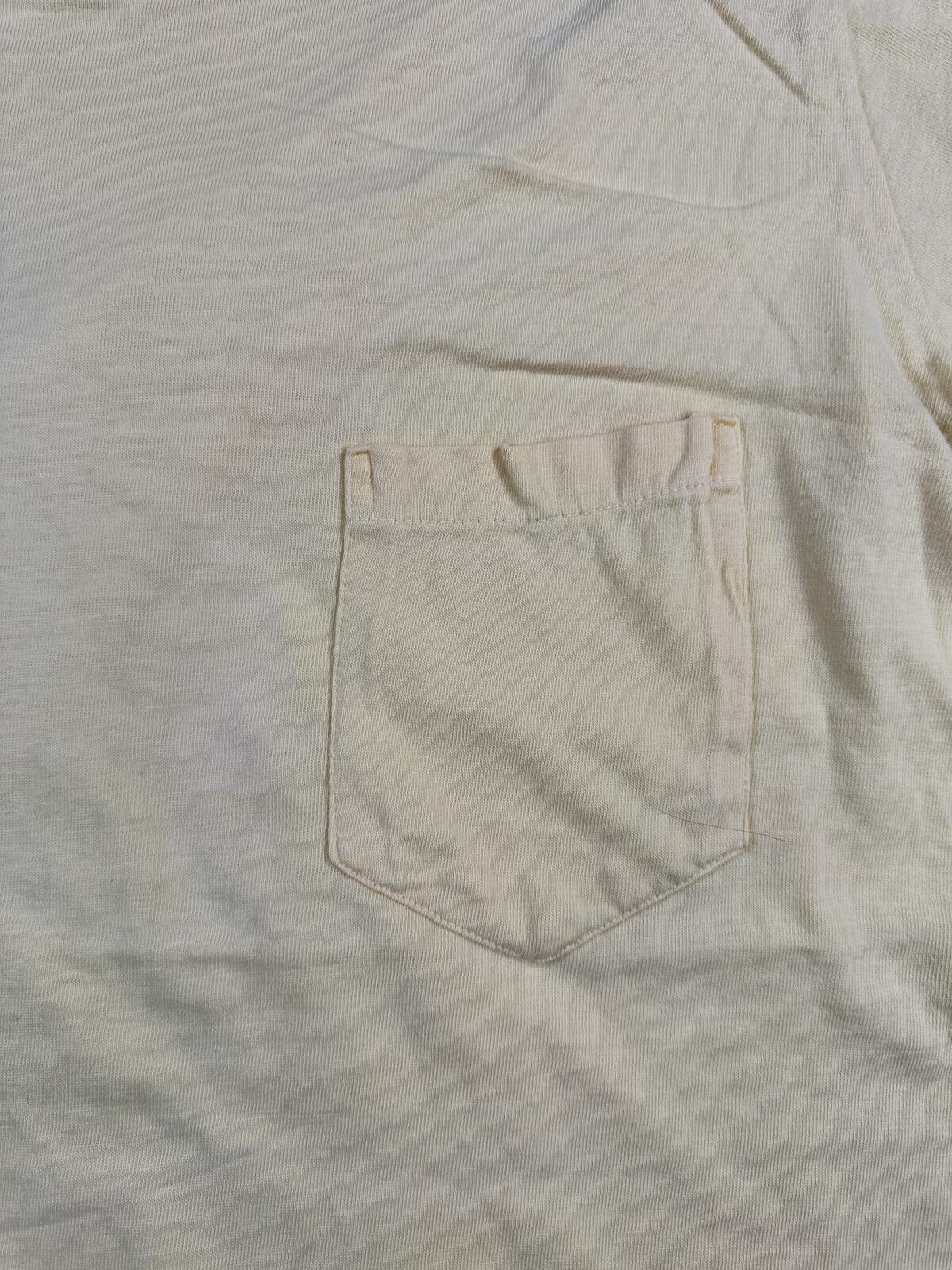 Vintage 70s Jcpenney Towncraft Single Stitch pocket tshirt large yellow cotton