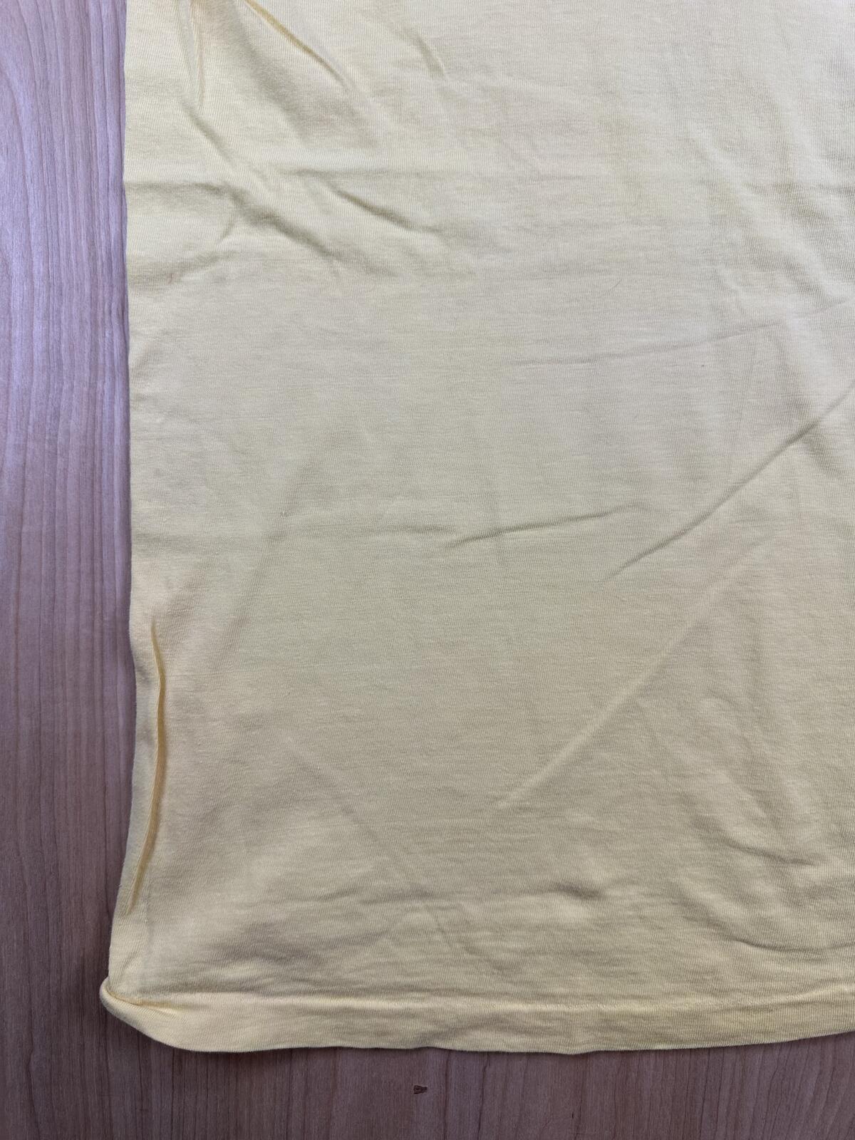 Vintage 70s Jcpenney Towncraft Single Stitch pocket tshirt large yellow cotton