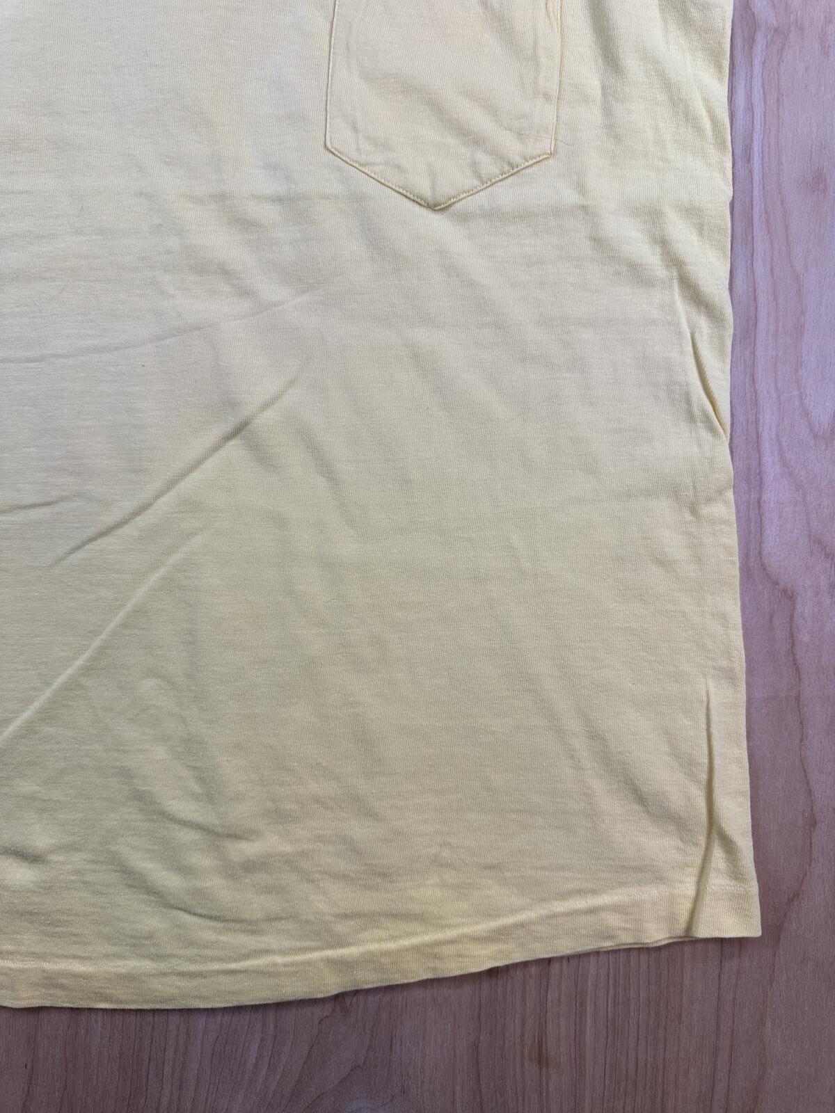 Vintage 70s Jcpenney Towncraft Single Stitch pocket tshirt large yellow cotton