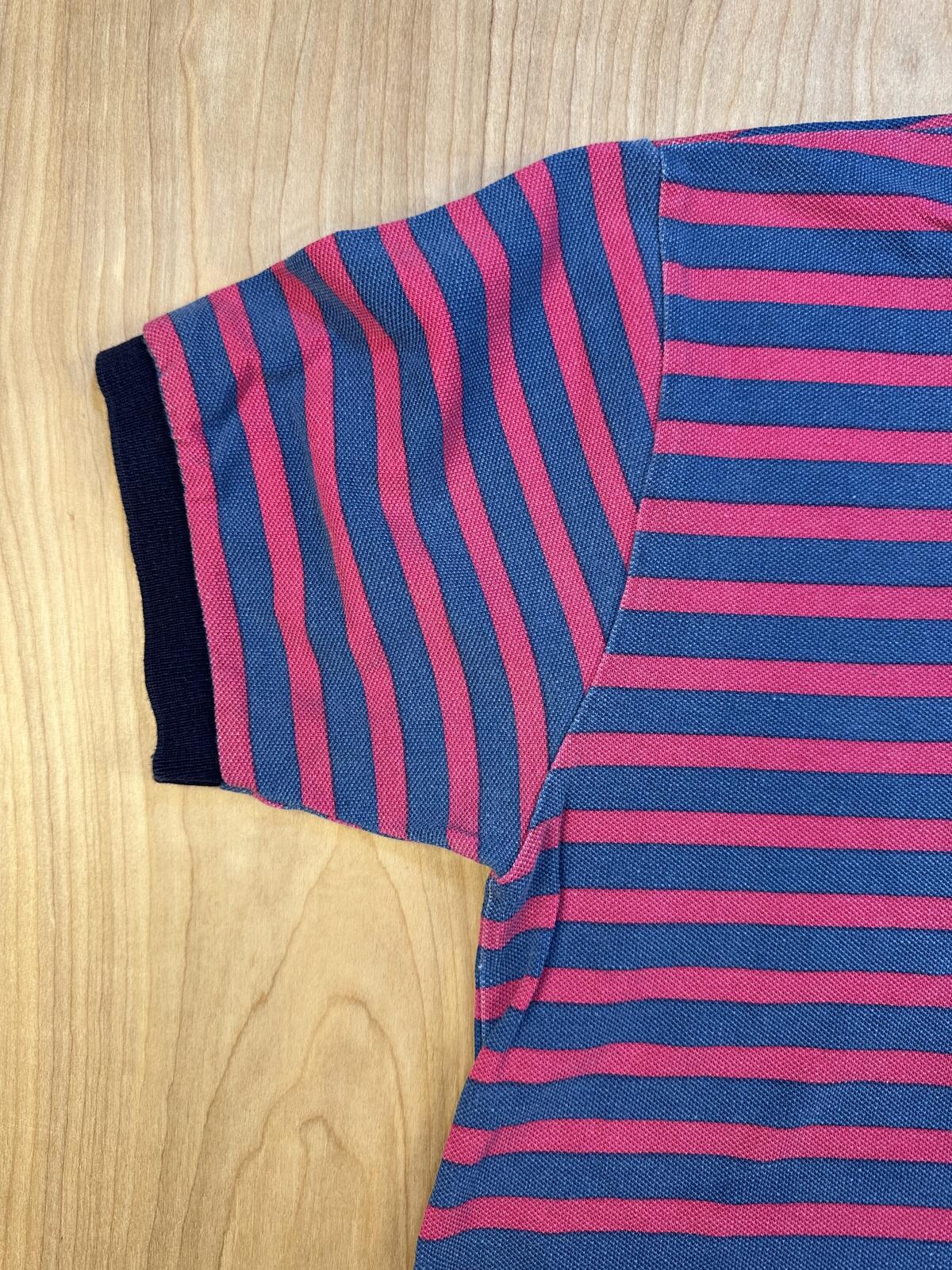 Vintage 90s L.L. Bean Casco Bay polo striped country club preppy blue pink
