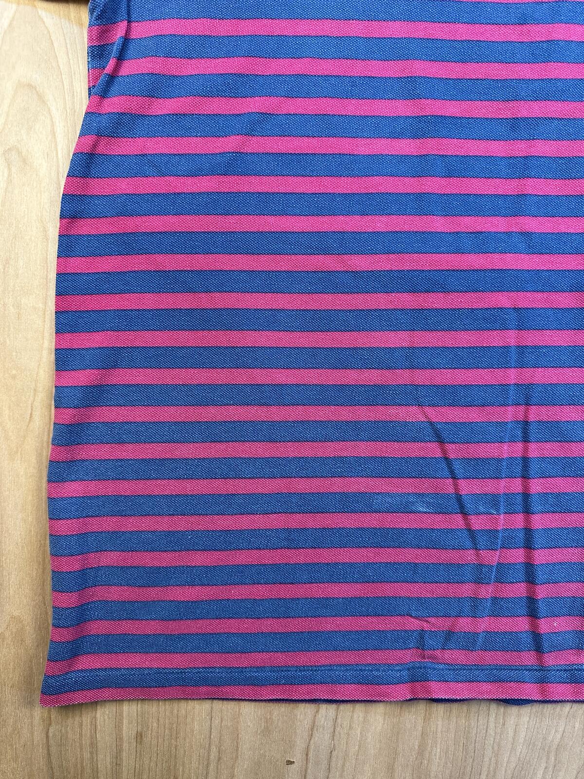 Vintage 90s L.L. Bean Casco Bay polo striped country club preppy blue pink