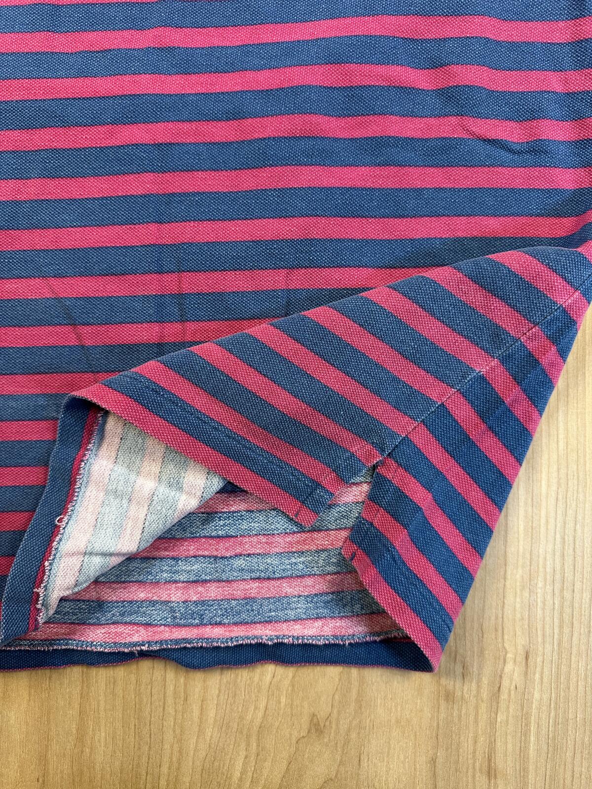 Vintage 90s L.L. Bean Casco Bay polo striped country club preppy blue pink