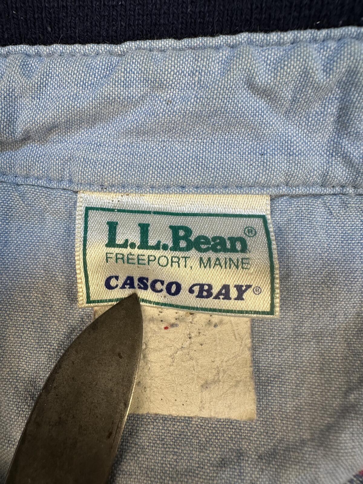 Vintage 90s L.L. Bean Casco Bay polo striped country club preppy blue pink