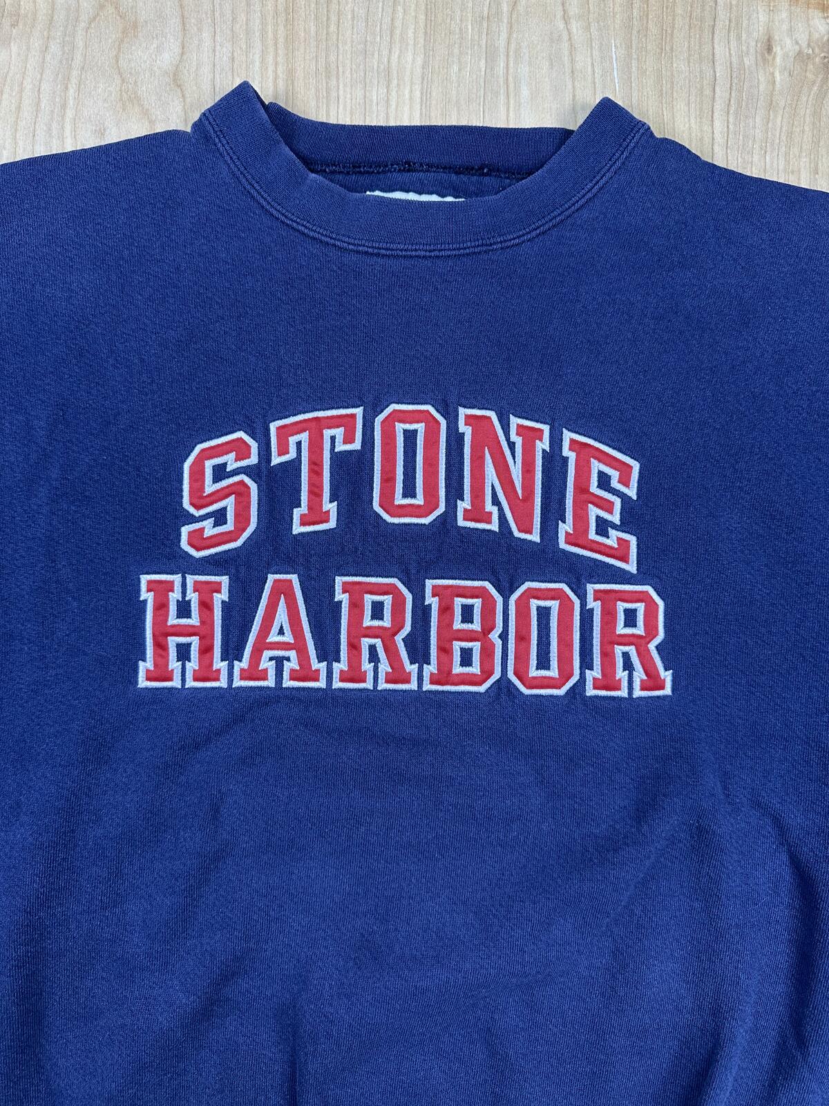 Vintage 90s Stone Harbor sweatshirt Oarsman 913 large made in usa embroidered