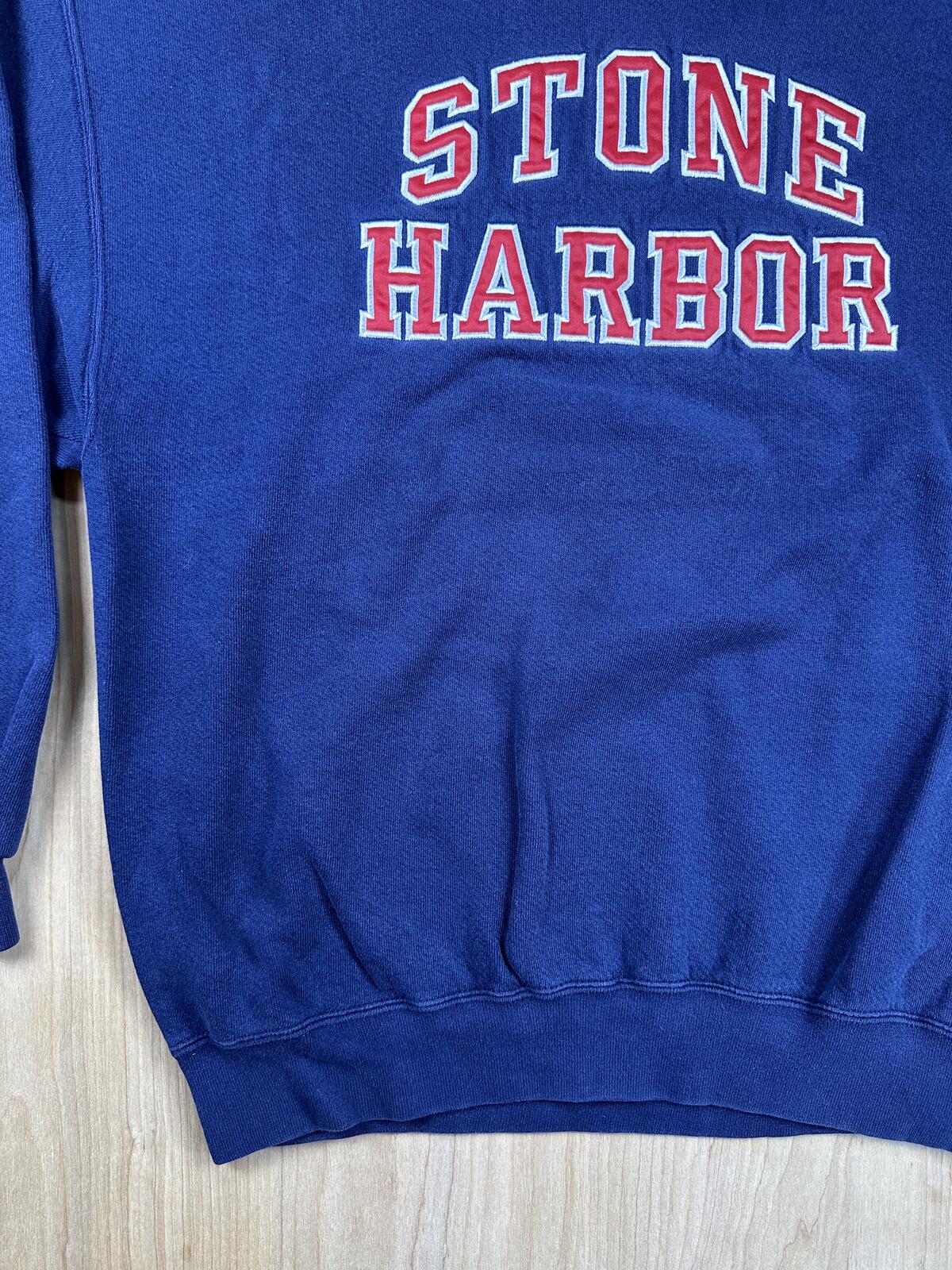 Vintage 90s Stone Harbor sweatshirt Oarsman 913 large made in usa embroidered