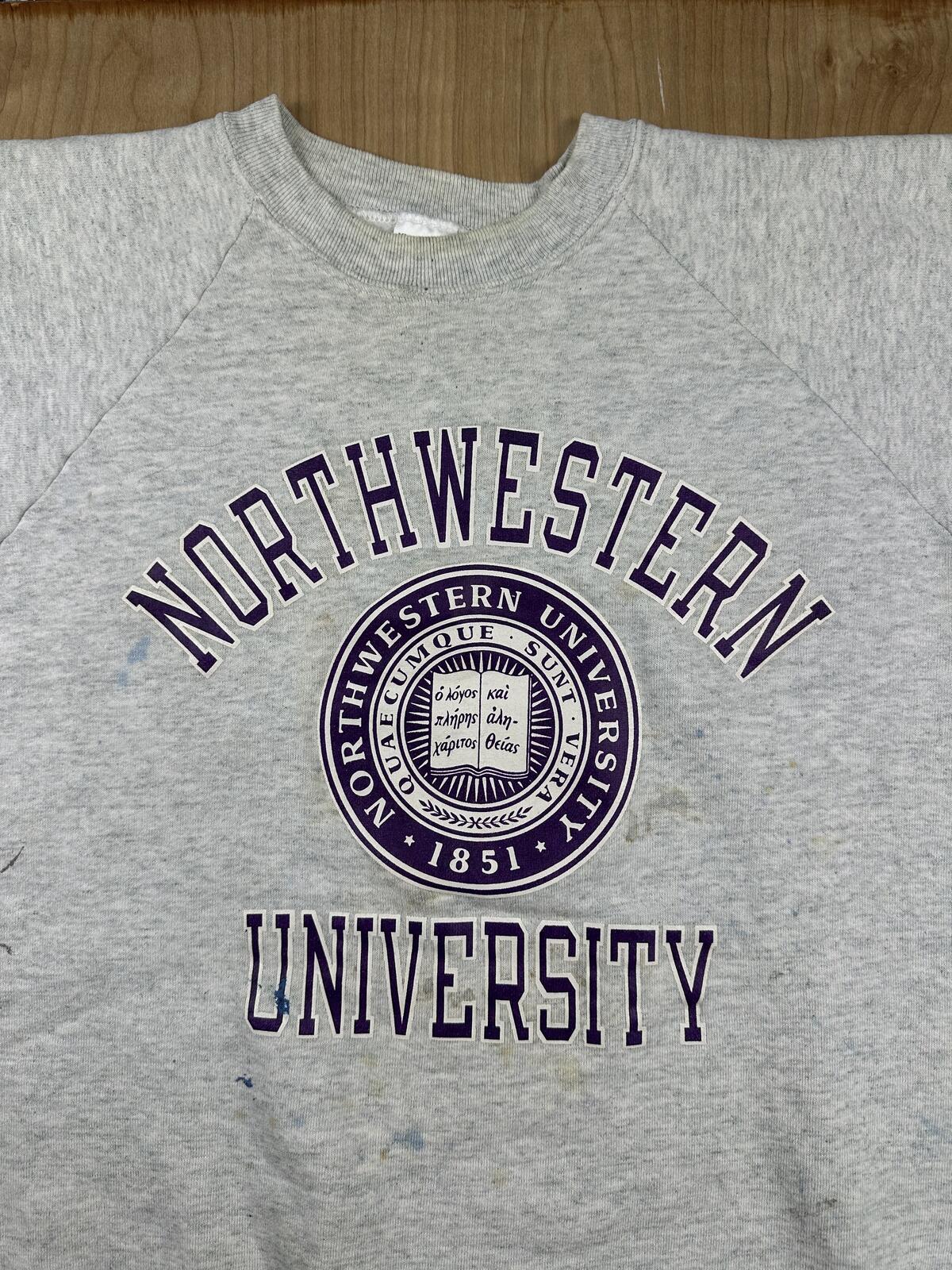 Vintage 90s Northwestern University Sweatshirt Fruit of the Loom made usa xlarge