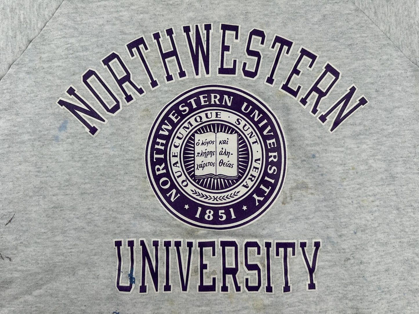Vintage 90s Northwestern University Sweatshirt Fruit of the Loom made usa xlarge