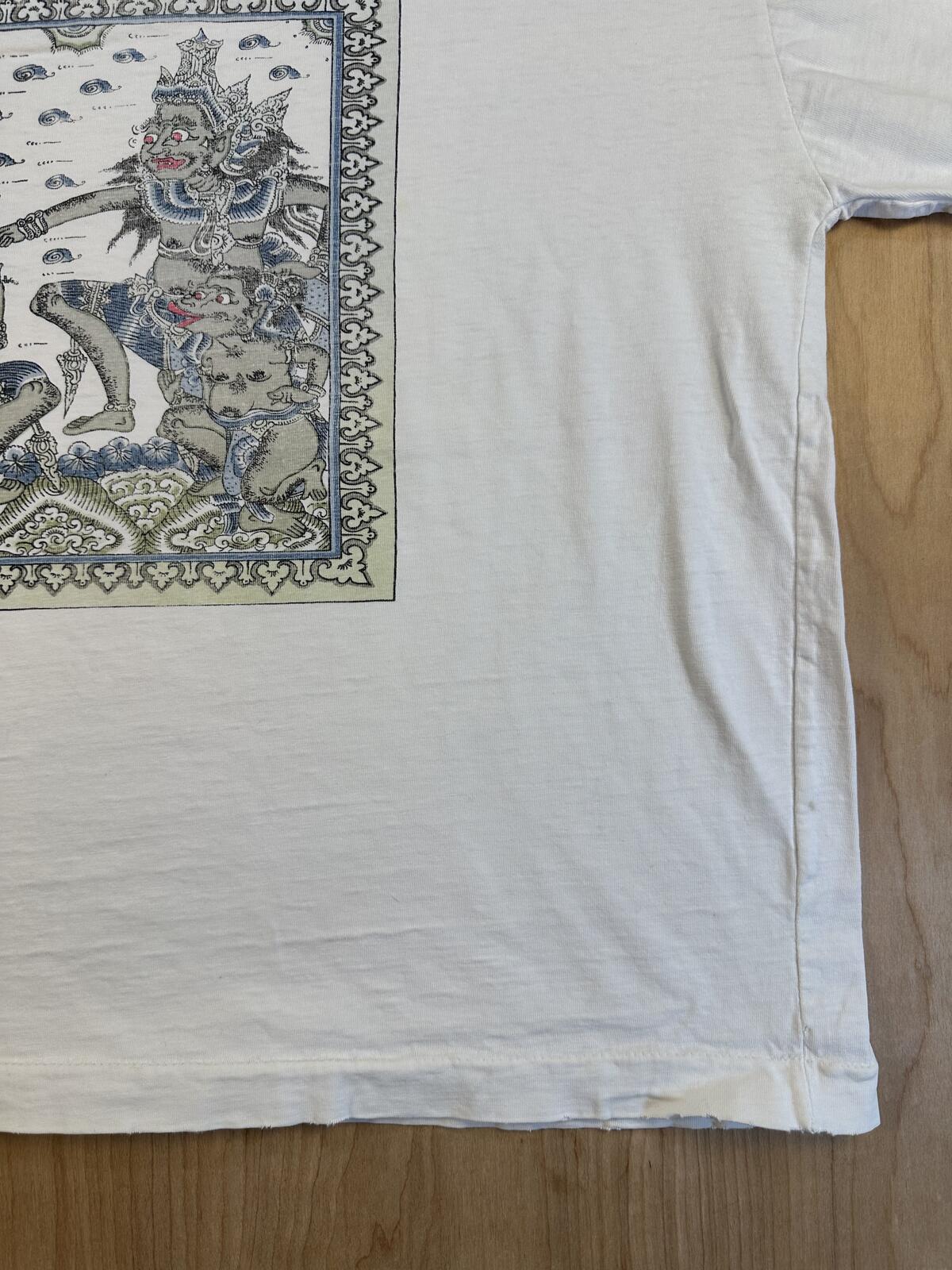 Vintage 90s Bali tshirt single stitch cropped handmade in indonesia cotton large