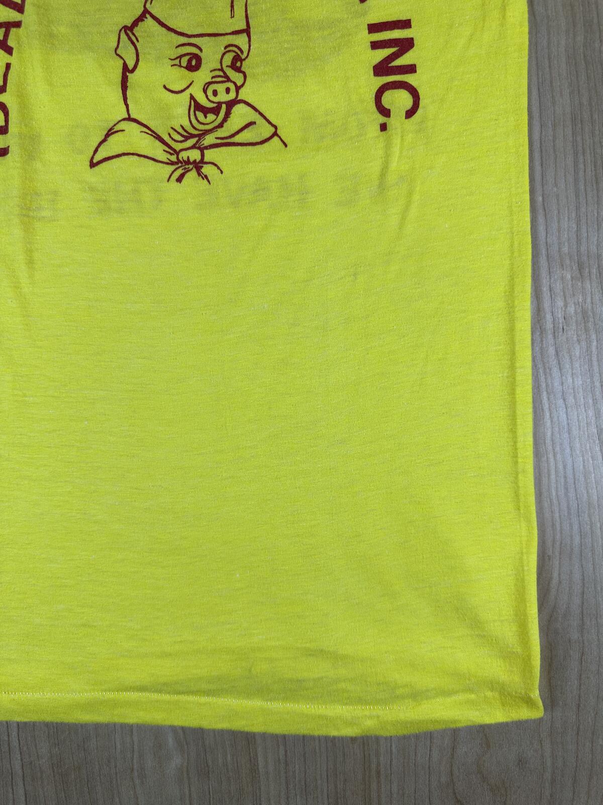 Vintage 80s Ideal Sausage Single Stitch Tshirt cotton blend usa chef pig rare