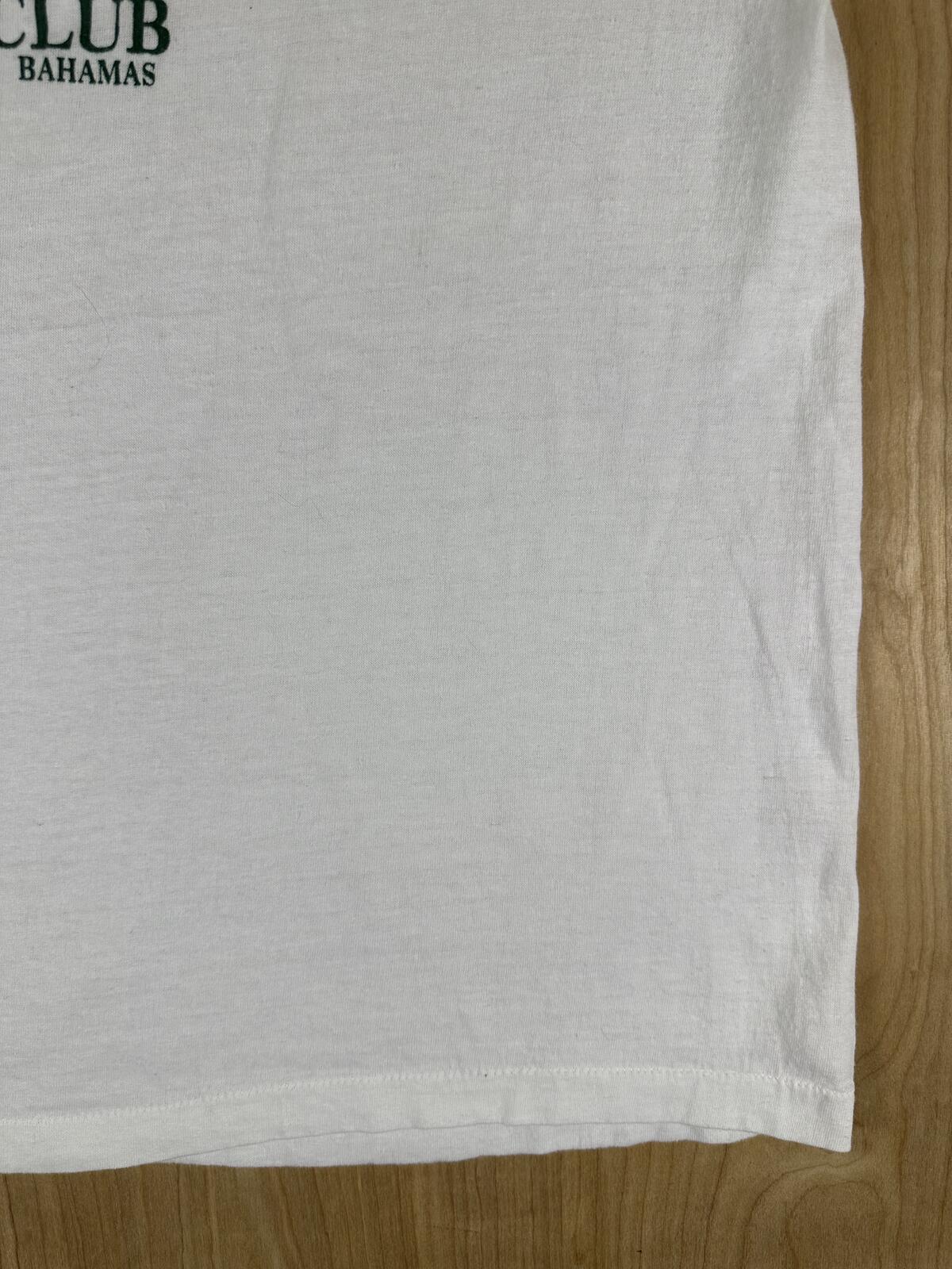 Vintage 80s Green Turtle Club RInger Tshirt single stitch usa bahamas medium
