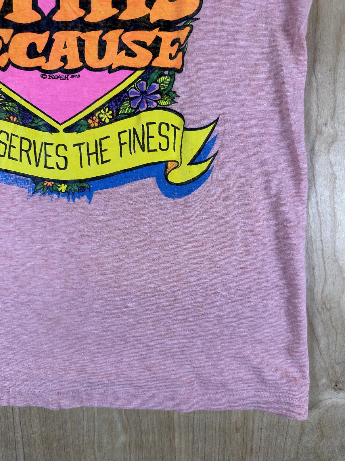 Vintage 70s I'm His Because He Deserves The Finest tshirt single stitch ringer
