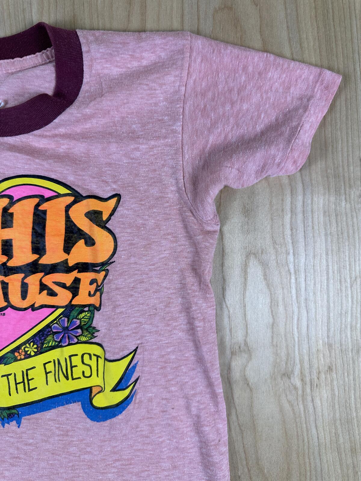 Vintage 70s I'm His Because He Deserves The Finest tshirt single stitch ringer