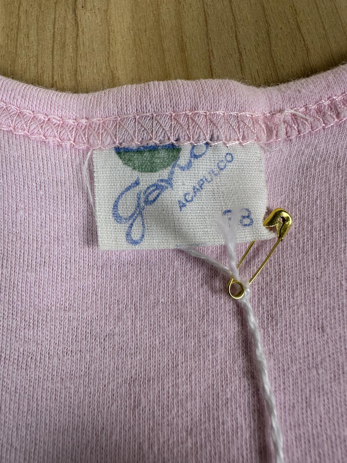 Vintage 80s Acapulco baby t scoop neck small pink vacation cute tight cap sleeve
