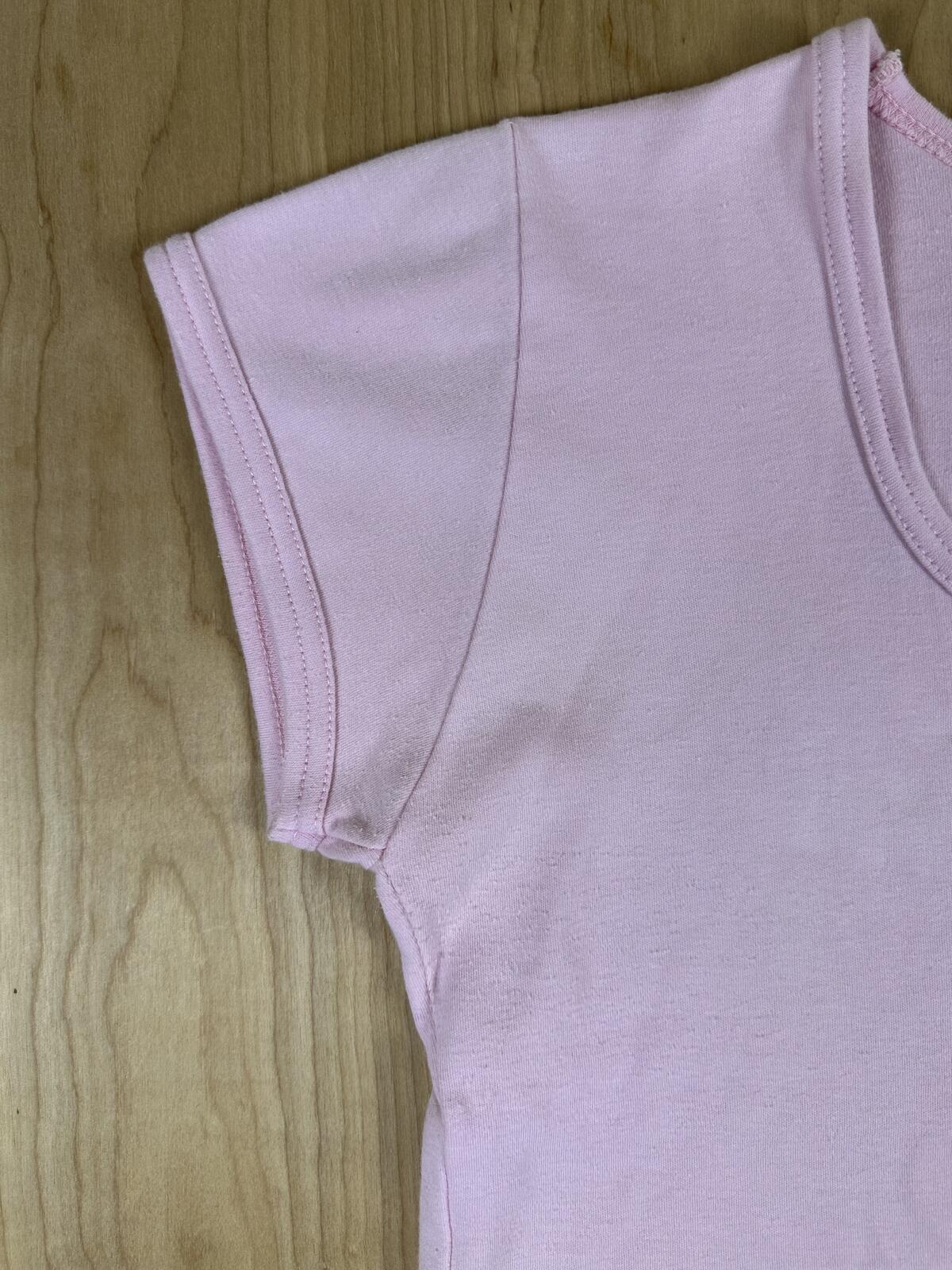 Vintage 80s Acapulco baby t scoop neck small pink vacation cute tight cap sleeve