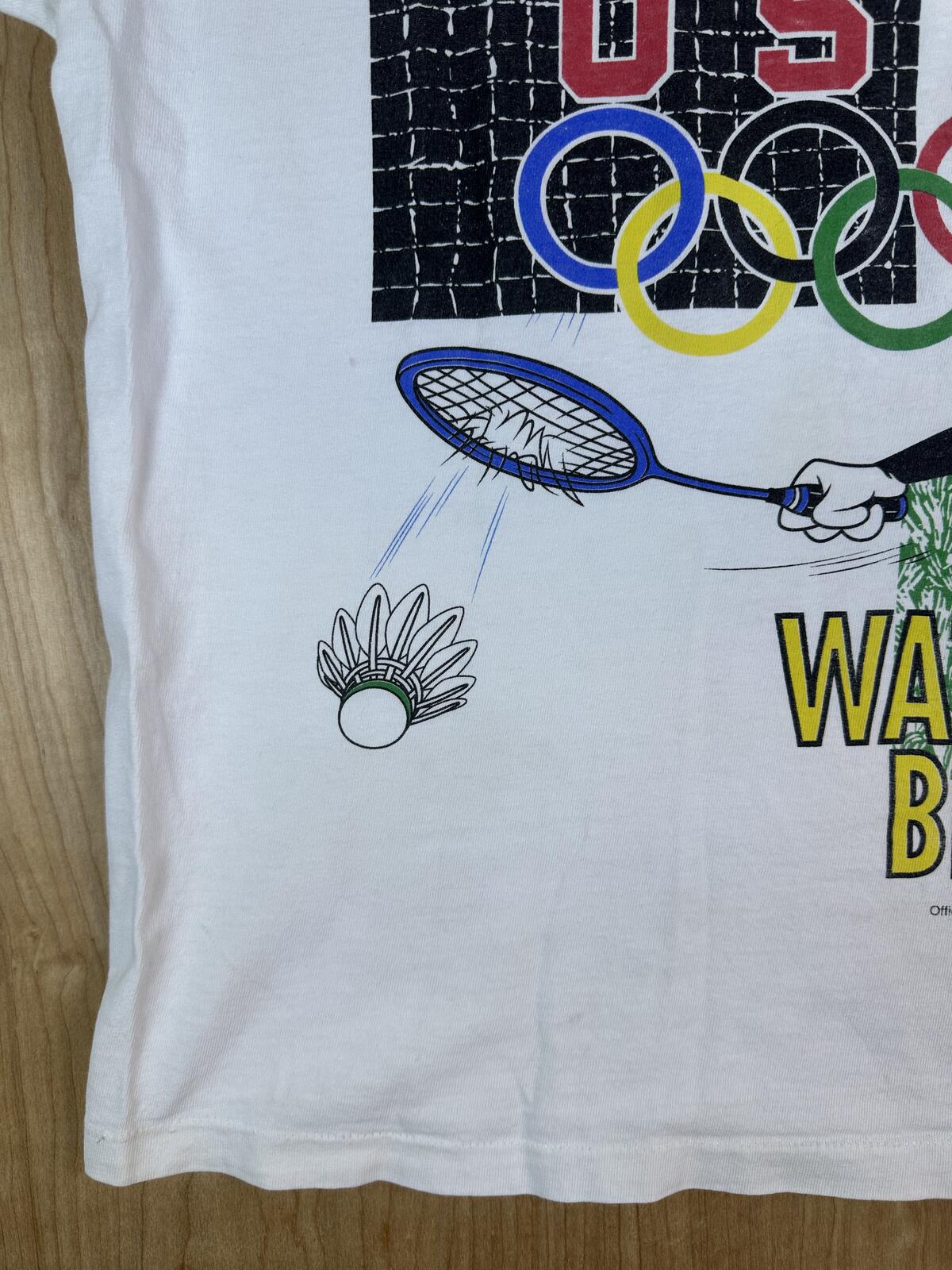 Vintage 90s Watch the Birdie Olympic tshirt Single Stitch Tweety badminton usa