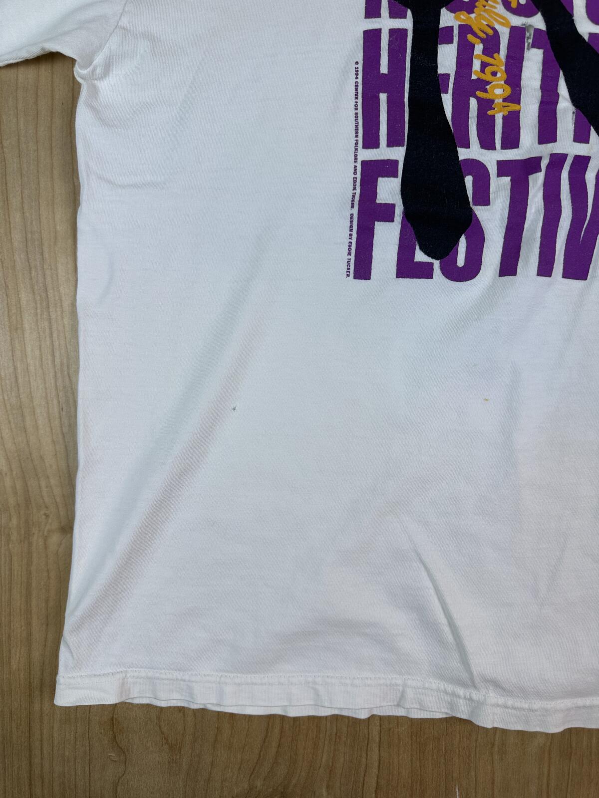 Vintage 90s Memphis Music and Heritage Festival tshirt Hanes beefy t large shred