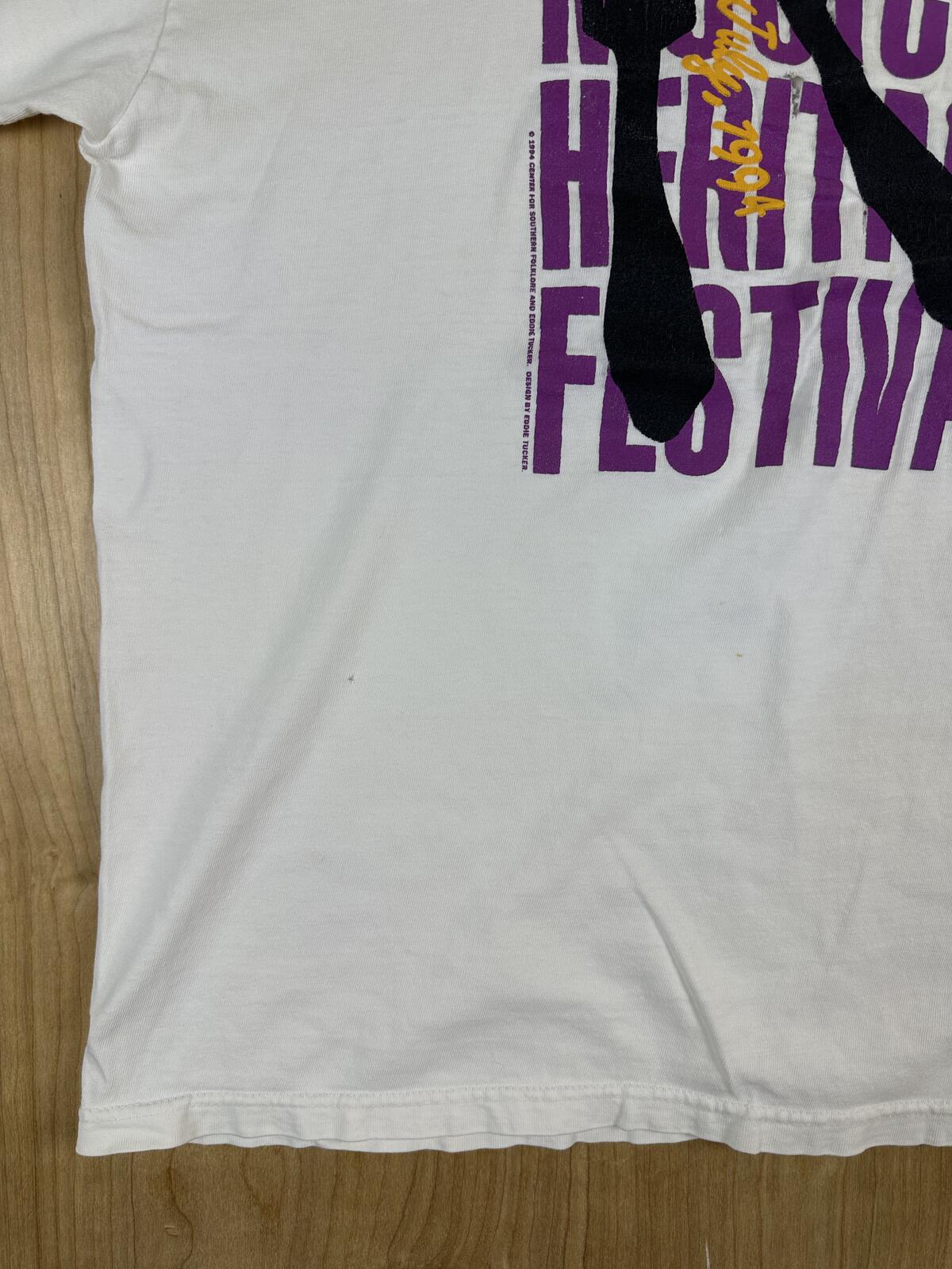 Vintage 90s Memphis Music and Heritage Festival tshirt Hanes beefy t large shred