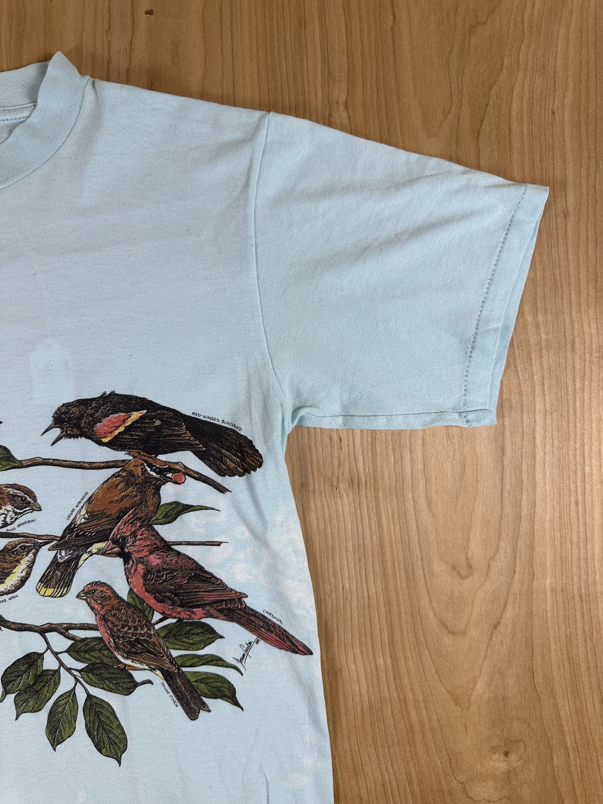 Vintage 80s Bird illustration tshirt Single Stitch medium made in usa nature