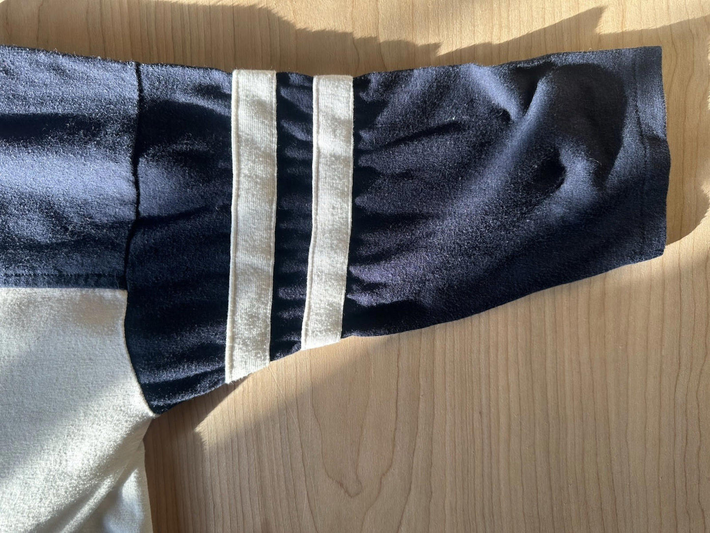 vintage 80's DUKE UNIVERSITY football shirt VELVA SHEEN medium STRIPED blue PREP