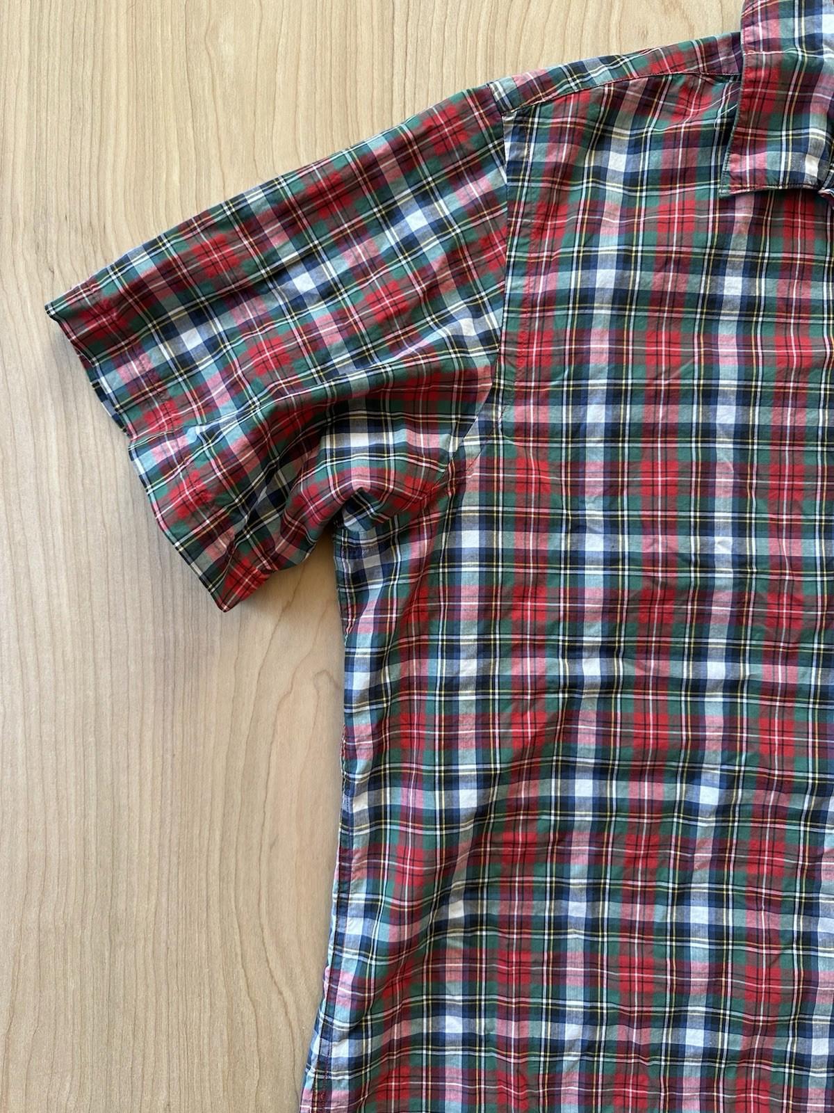 vintage 90's POLO RALPH LAUREN plaid CAMP COLLAR size LARGE striaght hem