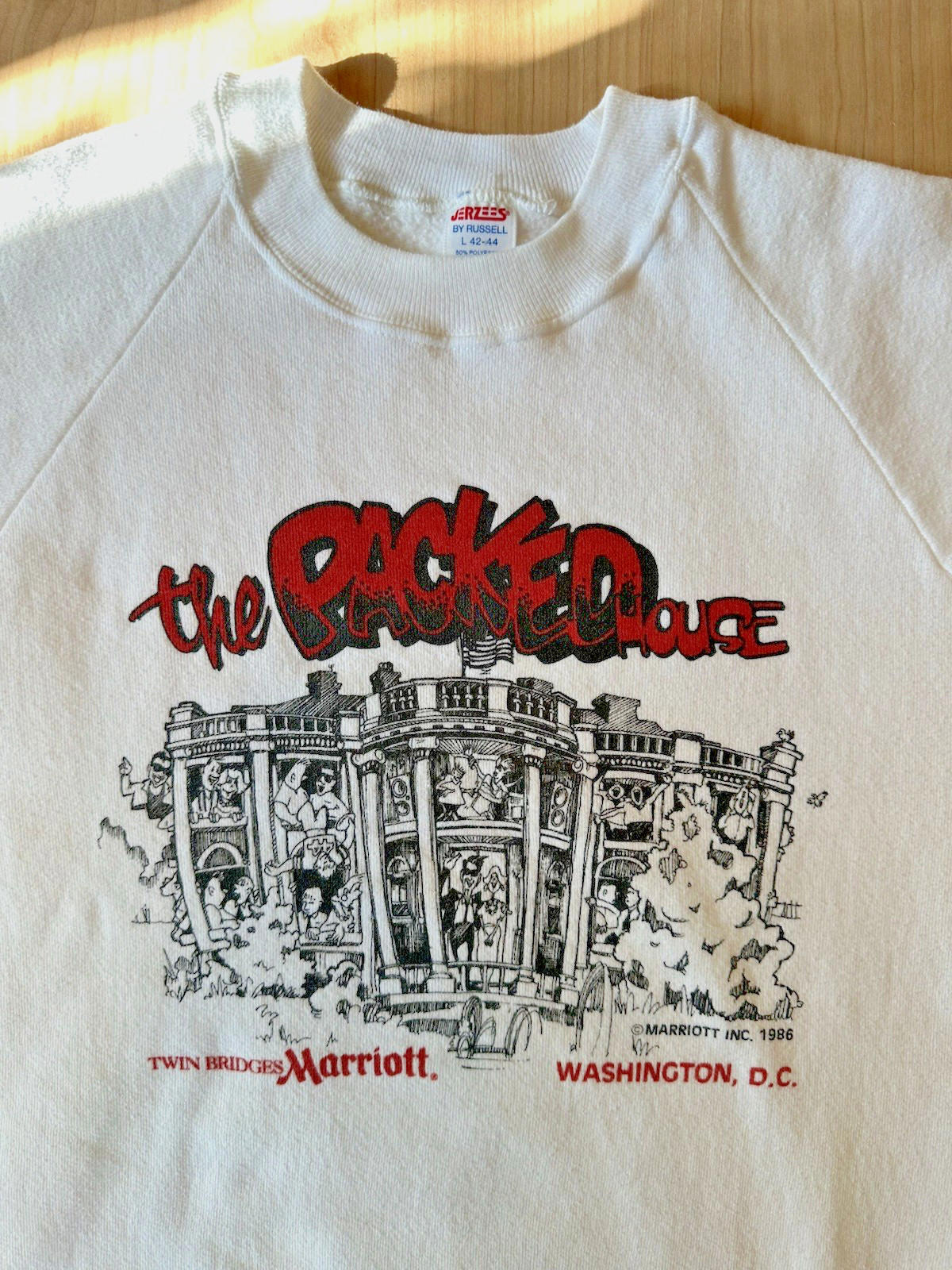 vintage 1986 RONALD REAGAN caricature WASHINGTON DC punk SWEATSHIRT White House