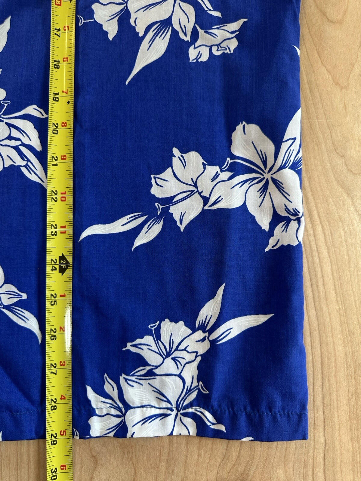 vintage 60's AIKANE HAWAIIN SHIRT Large UNWORN unwashed SUPER CRISP blue