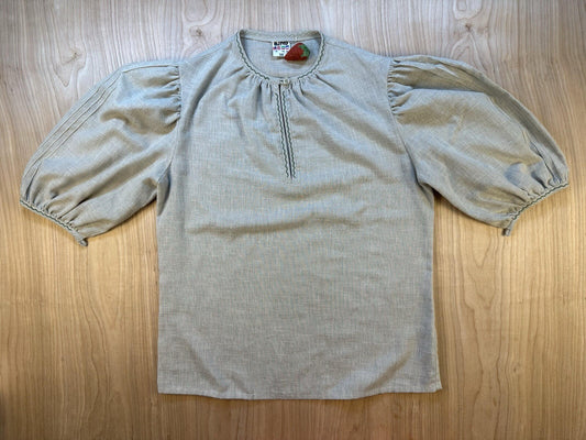 vintage 80's ELHO puff sleeve POP-OVER blouse SIZE MEDIUM hippy LANDGIRL