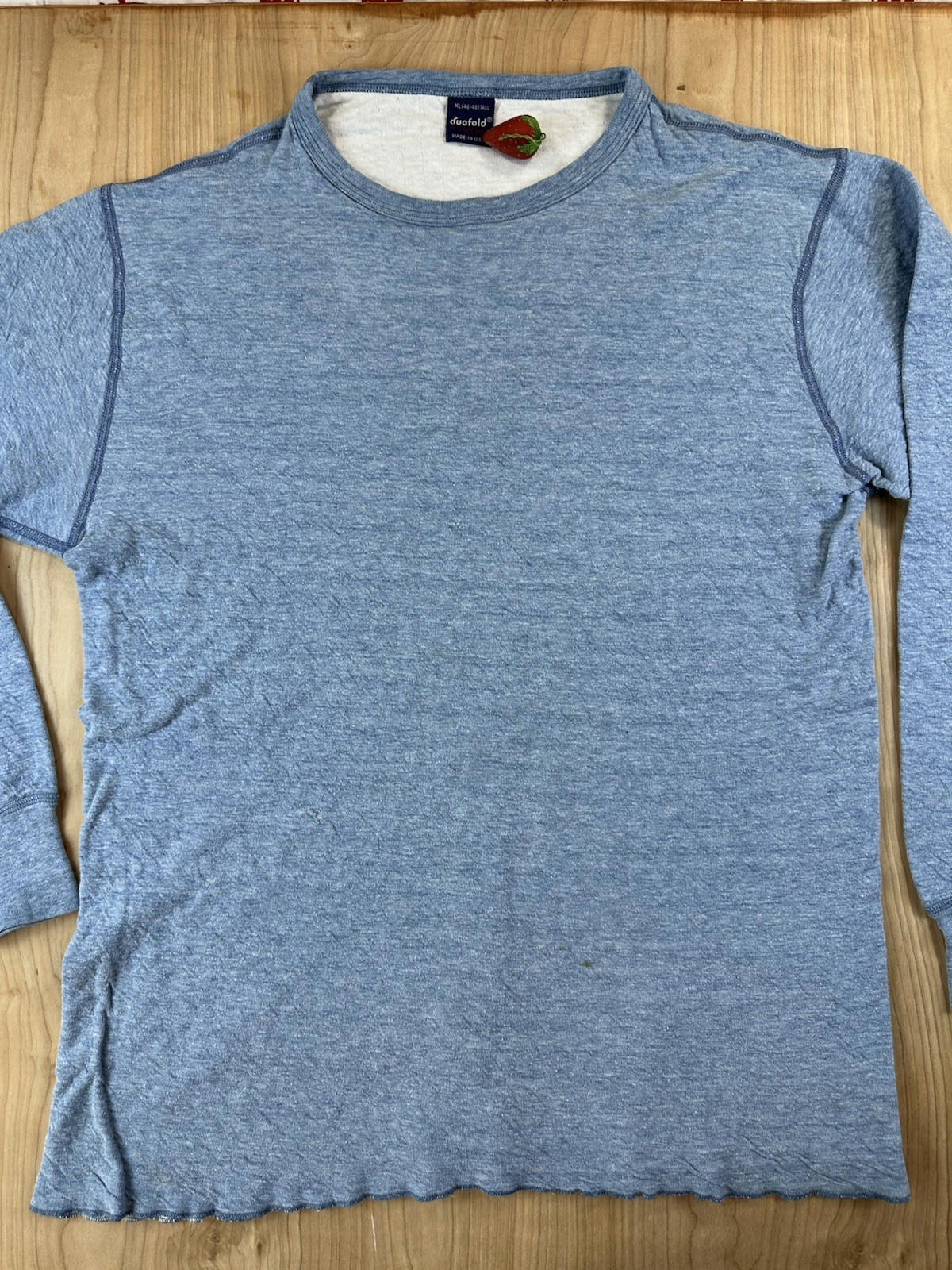 vintage 80's DUOFOLD blue XTRA LARGE longsleeve WORK WEAR preppy GORPCORE