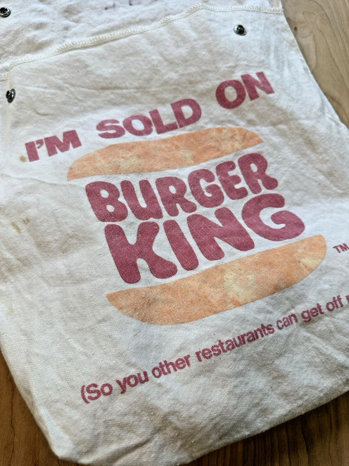 vintage BURGER KING promo canvas BACKPACK 1980 indie rare