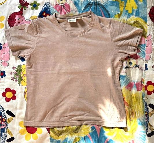 vintage 90's ST JOHNS BAY kakhi T SHIRT BLANK medium SLIGHT FADE soft WORN gorp