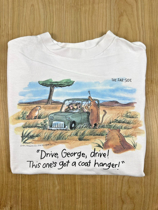 vintage 80's THE FAR SIDE t shirt Gary Larson LARGE comic COTTON