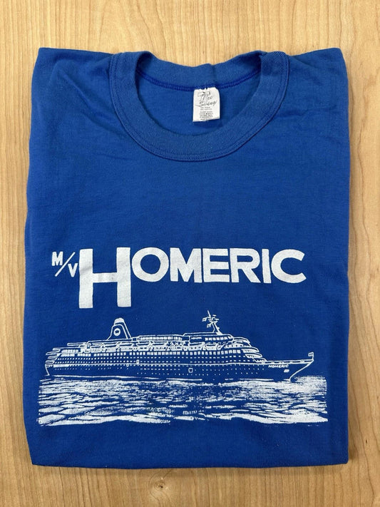 vintage 1986 CRUISE SHIP m/v HOMERIC t shirt BLUE tee swing tag USA  medium