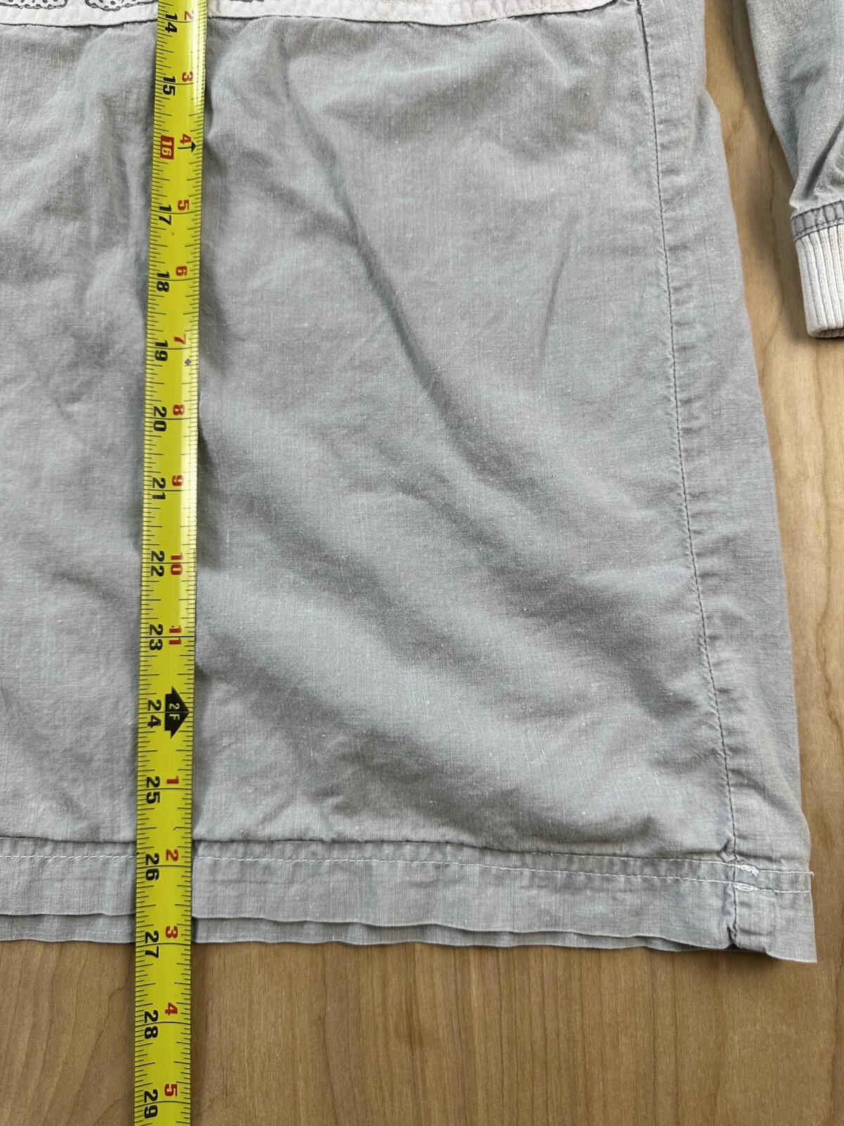 vintage 80's NAF NAF PARIS rugby ASNN collard button up GREY large PREPPY