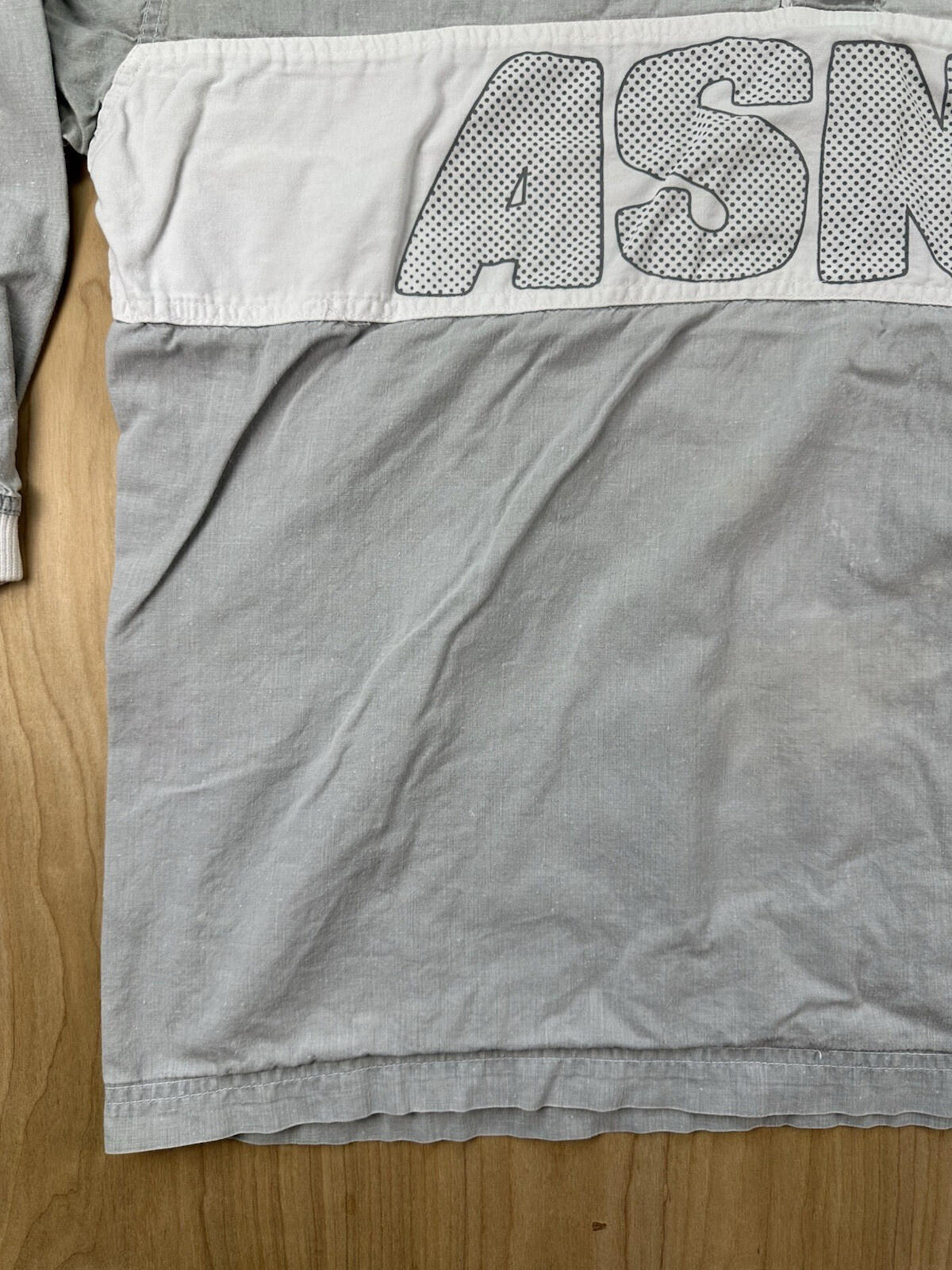 vintage 80's NAF NAF PARIS rugby ASNN collard button up GREY large PREPPY