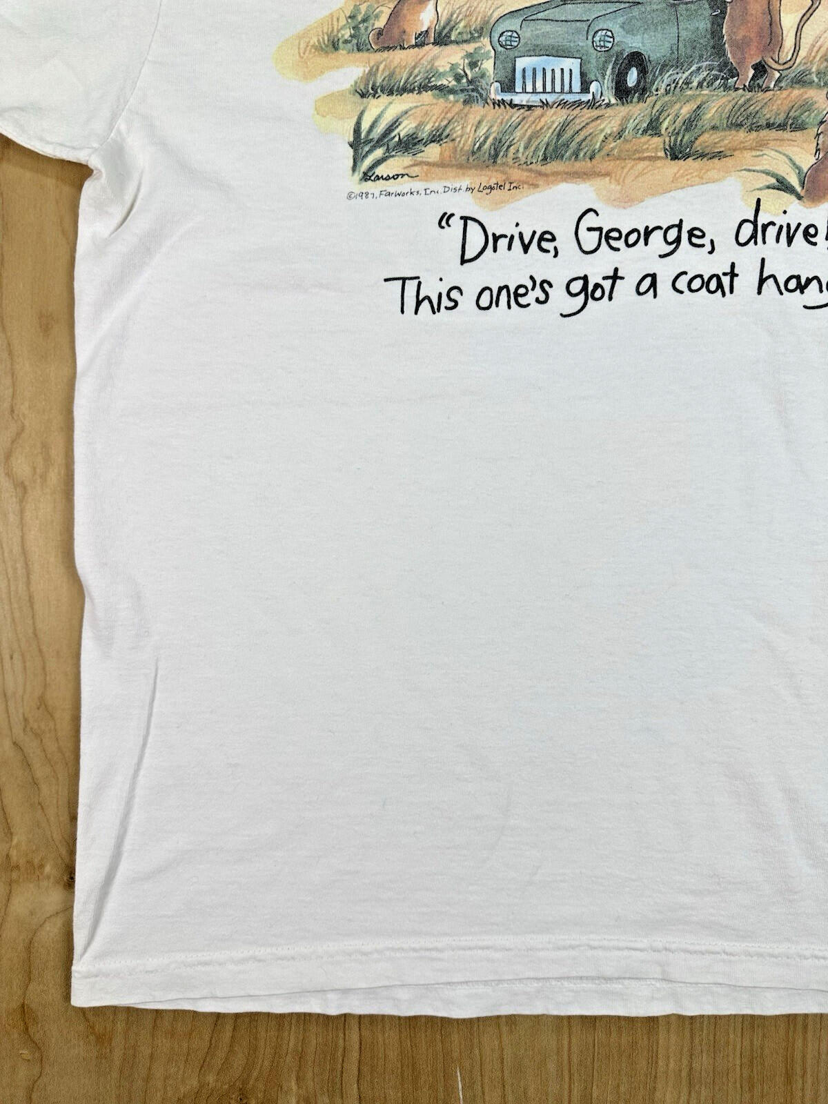 vintage 80's THE FAR SIDE t shirt Gary Larson LARGE comic COTTON