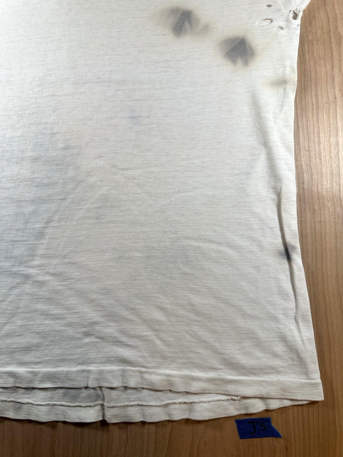 vintage 60's JOCKEY UNDERSHIRT v neck SHREDDED worn PATINA torn MEDIUM j5