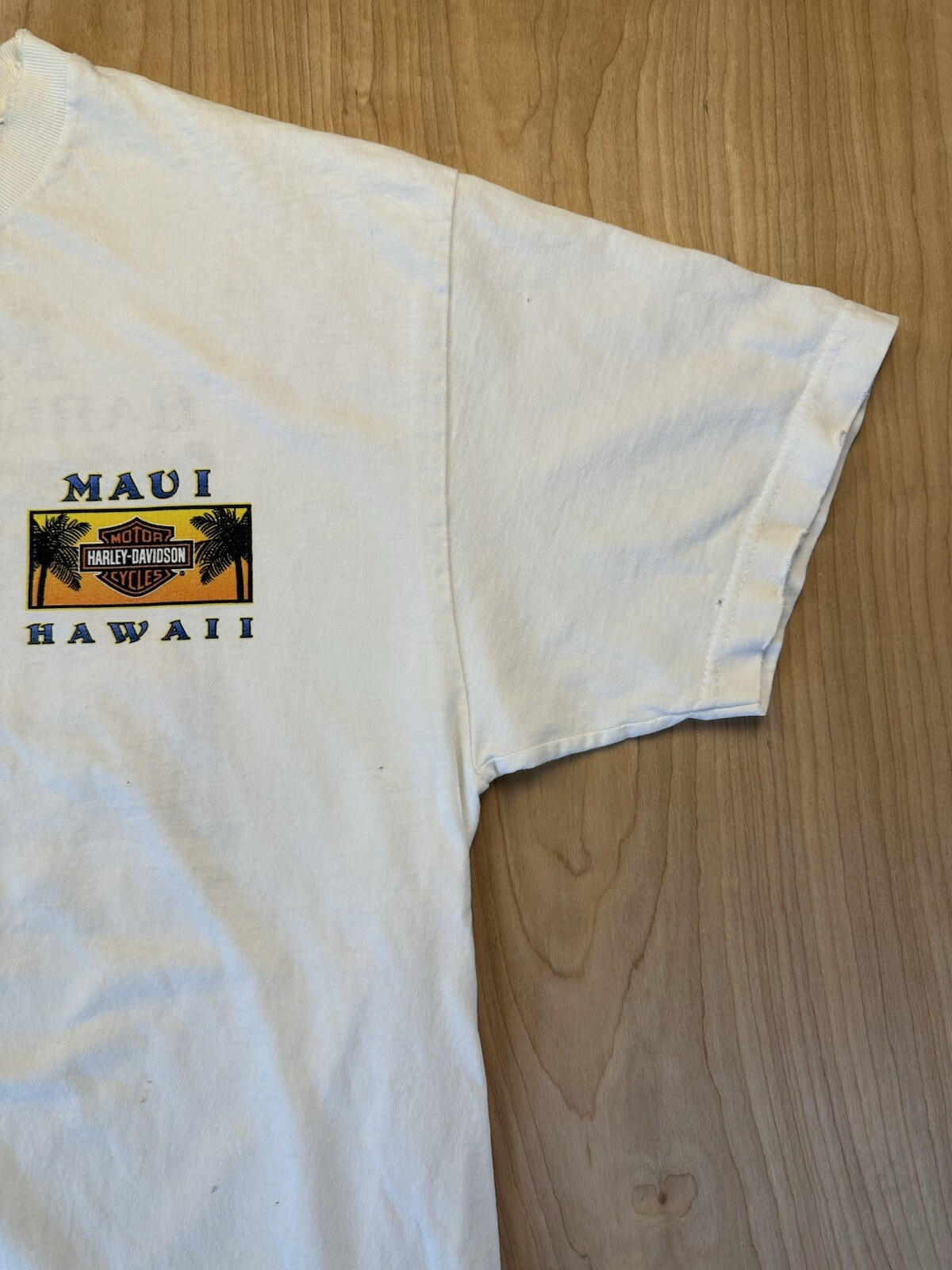 vintage 90's HARLEY DAVIDSON T SHIRT maui HAWAII made in USA shredded