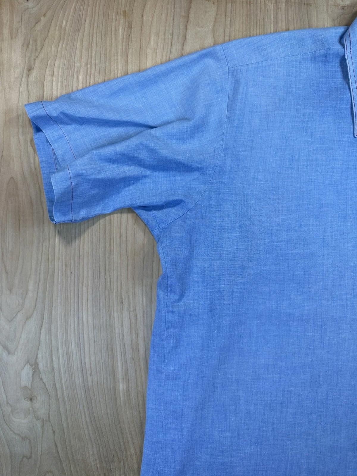 vintage 70's CHAMBRAY king size label BIG & TALL contrast red stitching TRUCKER