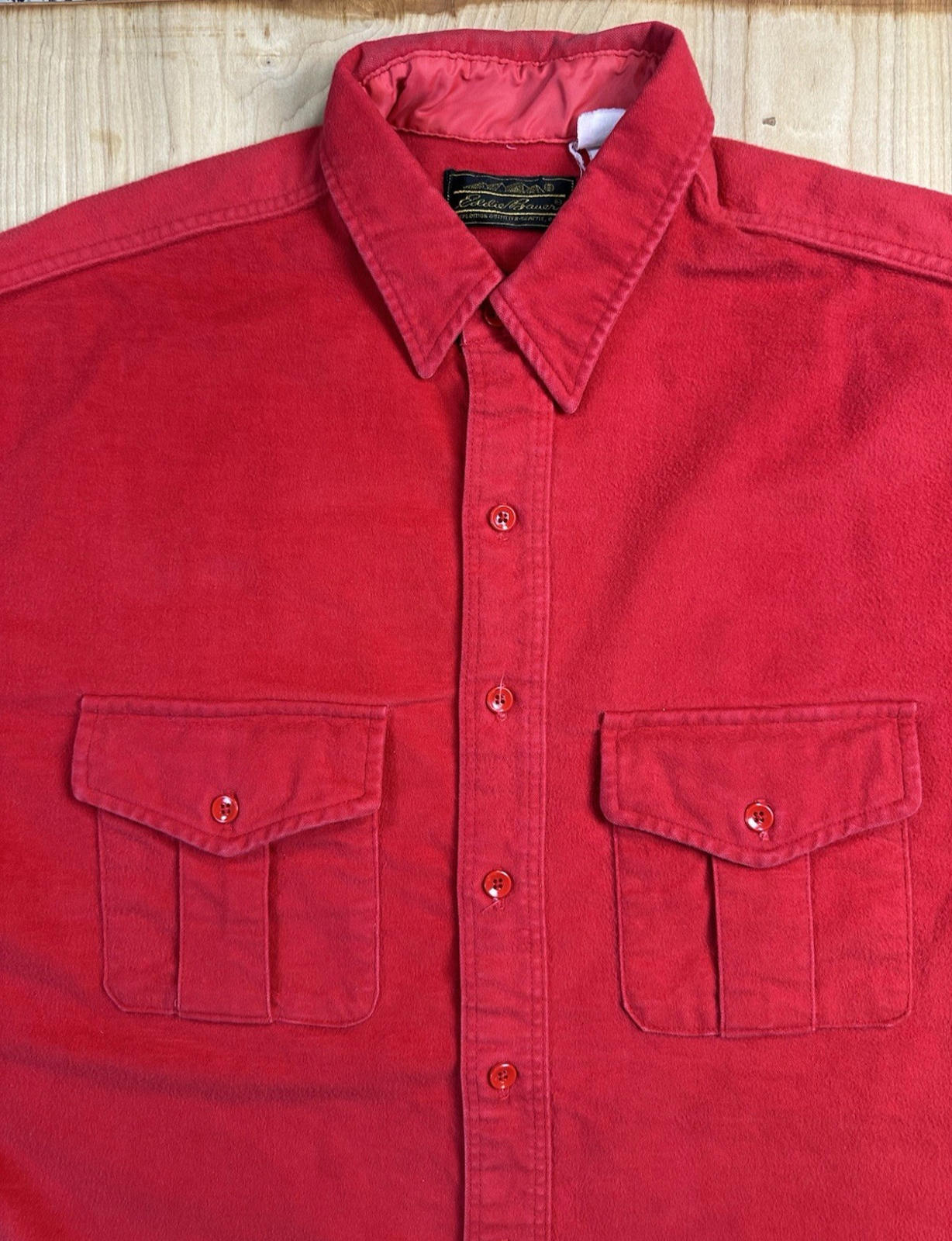 vintage 70's EDDIE BAUER red FLANNEL button up XTRA LARGE preppy GORPCORE