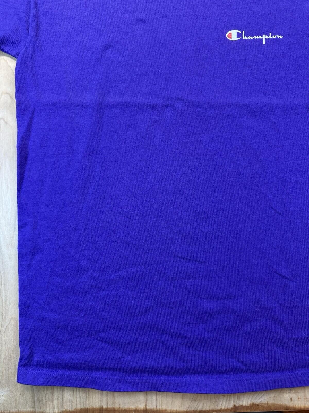 vintage 80's CHAMPION logo T SHIRT purple ALL COTTON made in USA xtra large